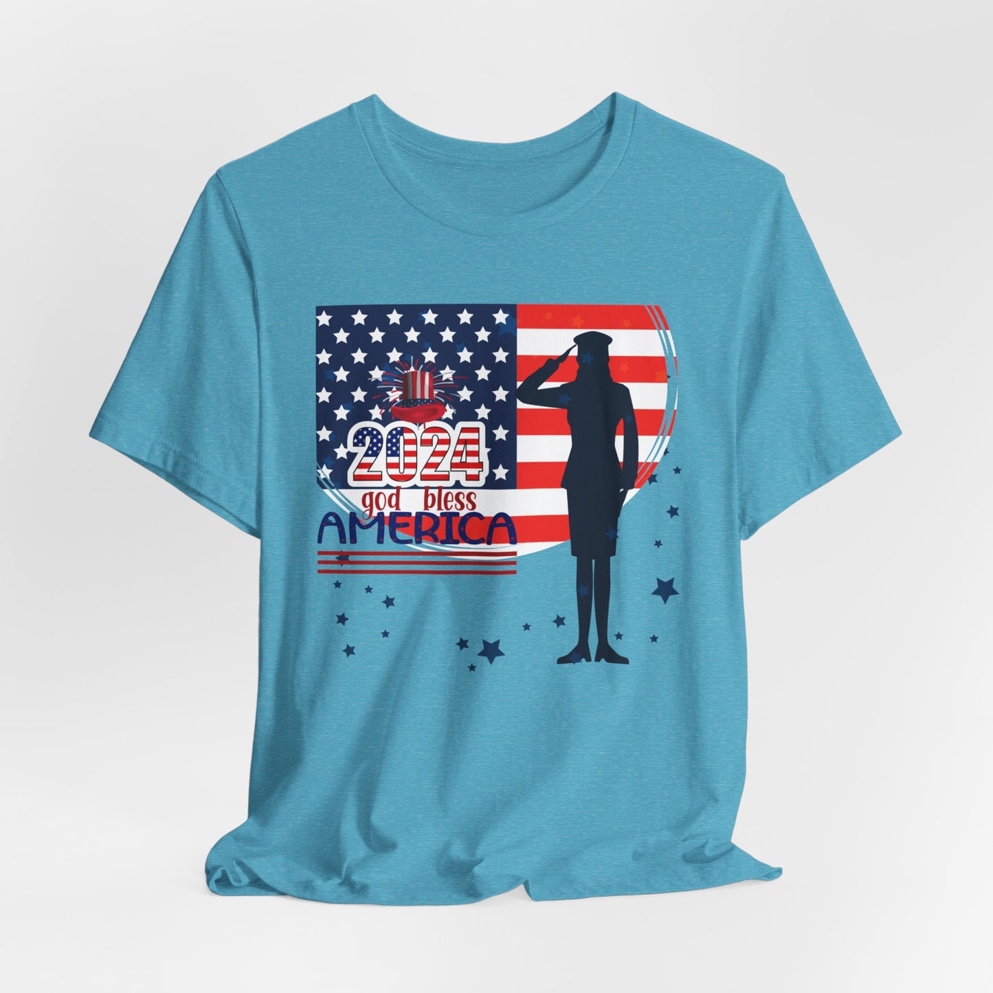 4th of July T-Shirt, God Bless America T-Shirt, Fourth of July unisex jersey short sleeve.