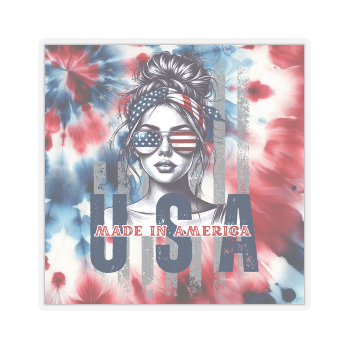 Happy 4th Of July Kiss-Cut Stickers, America, Flag, Peace Love America. Proud To Be An American, Red White Blue stickers. USA Stickers.