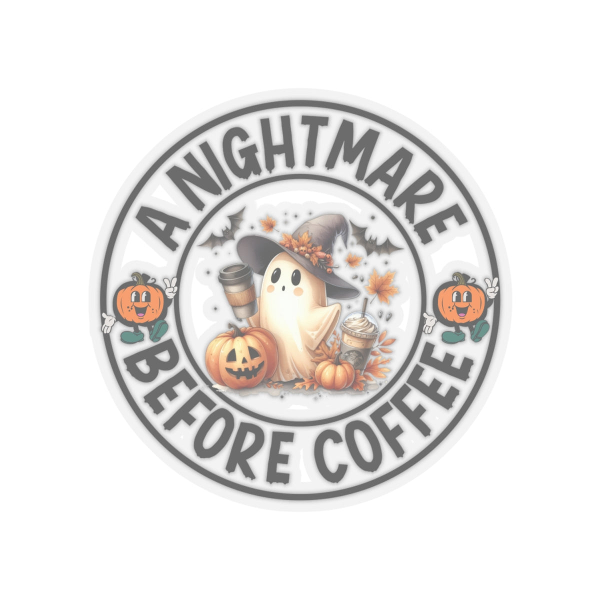 A Nightmare Before Coffee Halloween Kiss-Cut Stickers, Cute Ghost Halloween Kiss-Cut Stickers, Happy Halloween Kiss-Cut Stickers, Spooky Season Kiss-Cut Stickers, Trick Or Treat Halloween Kiss-Cut Stickers.