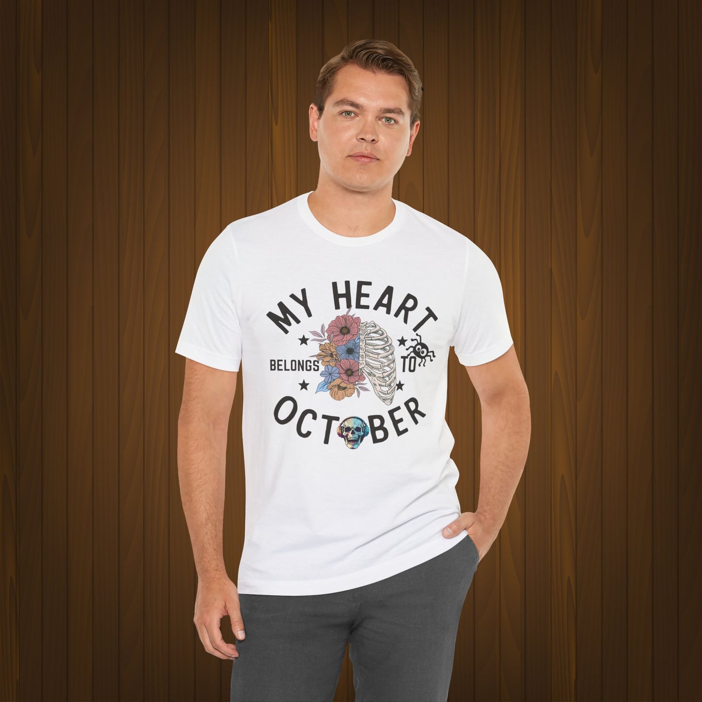 My Heart Belongs To October Halloween T-shirt, Happy Halloween T-shirt, Trick Or Treat T-shirt, Halloween T-shirt, Cool Halloween T-shirt, Spooky T-shirt,