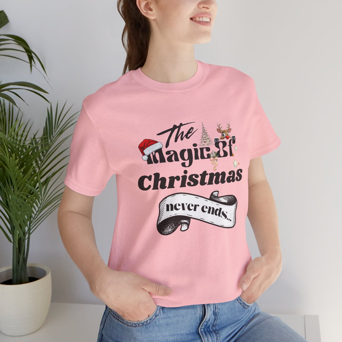 The Magic Of Christmas Never Ends Unisex Tee, Christmas Shirt, Christmas Outfit, Merry Christmas T-shirt, Merry Christmas 2024 T-shirt, Christmas Gift, Family Holiday Outfit.