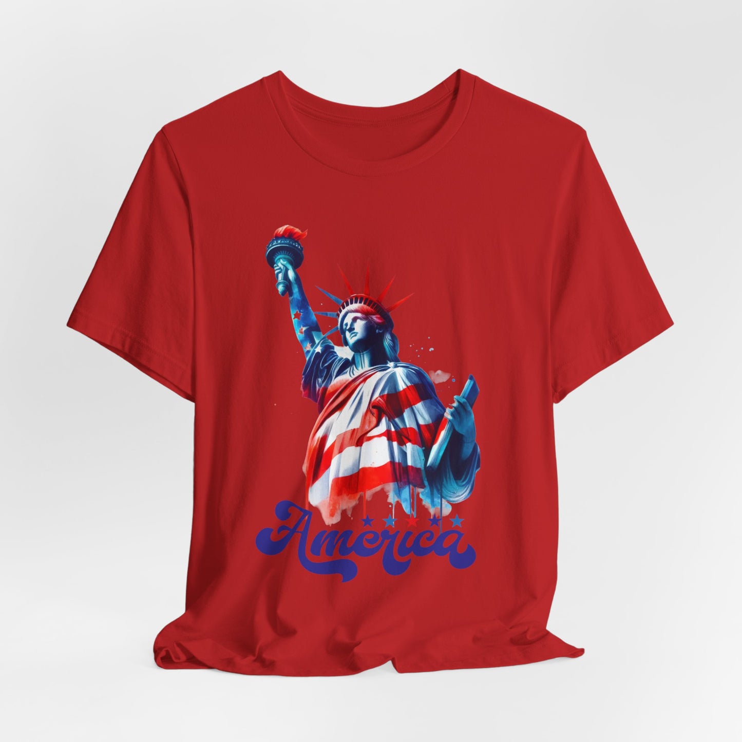 4th of July T-shirt, Sweet Land Of Liberty T-Shirt, Fourth of July unisex jersey short sleeve, America, Flag, Peace Love America. Proud To Be An American, Red White Blue.