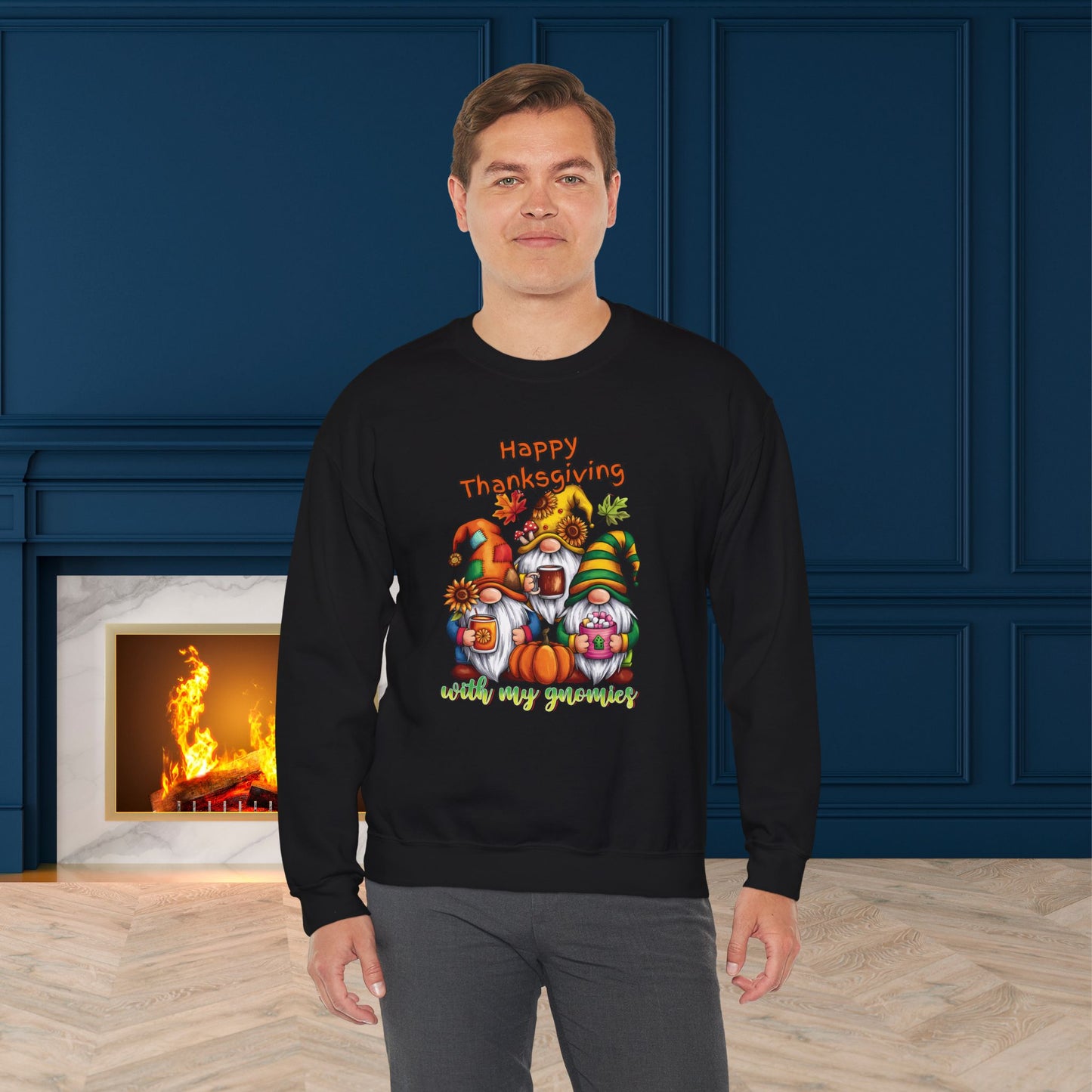 Happy Thanksgiving  With My Gnomies Sweatshirt, HappyThanksgiving Sweatshirt - Unisex Heavy Blend, Happy Thanksgiving2024 Sweatshirt, Thanksgiving Gift, Festive Sweatshirt.