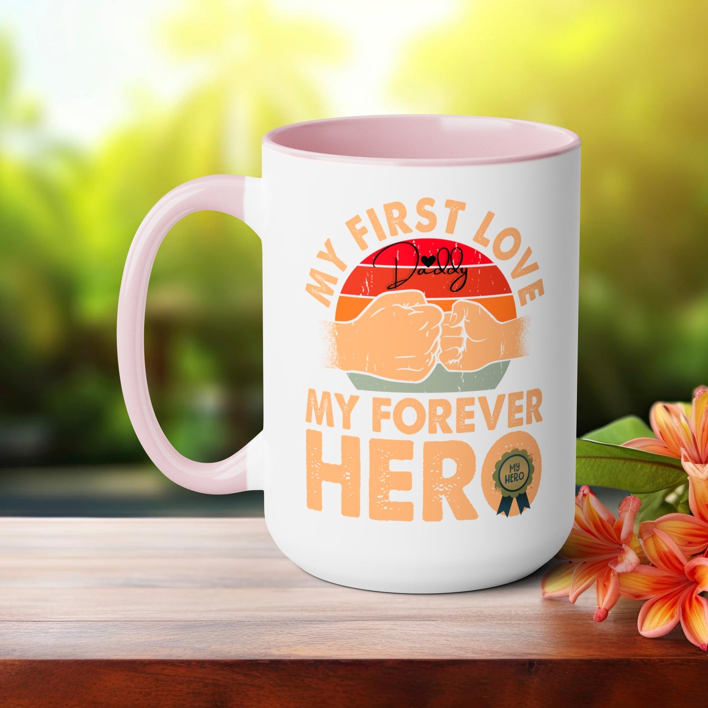 Happy father's dayTow-Tone Coffee Mug.15oz, Gift for Dad, Daddy's Coffee Mug