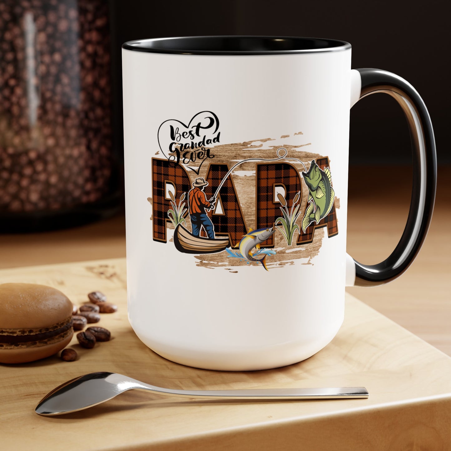 Happy father's dayTow-Tone Coffee Mug.15oz, Gift for Papa, Coffee Mug For Papa.