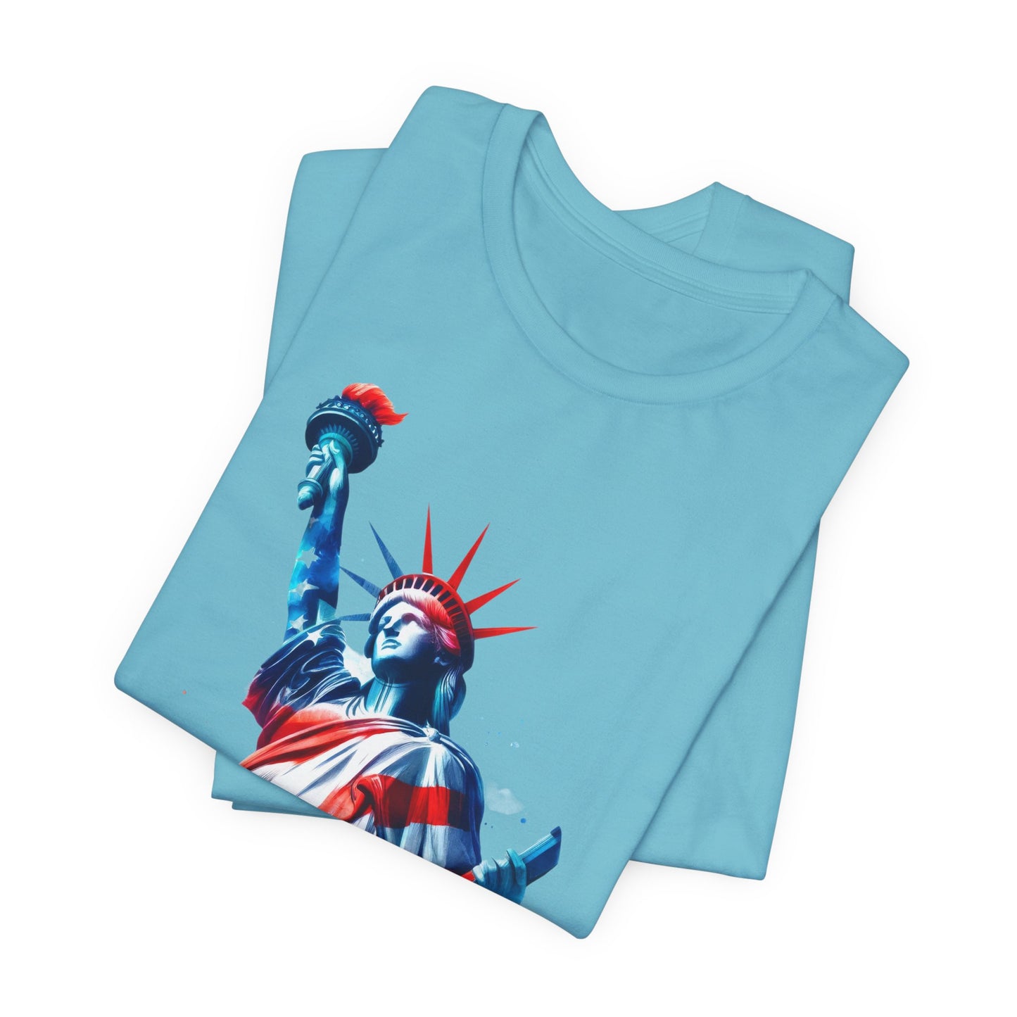 4th of July T-shirt, Sweet Land Of Liberty T-Shirt, Fourth of July unisex jersey short sleeve, America, Flag, Peace Love America. Proud To Be An American, Red White Blue.