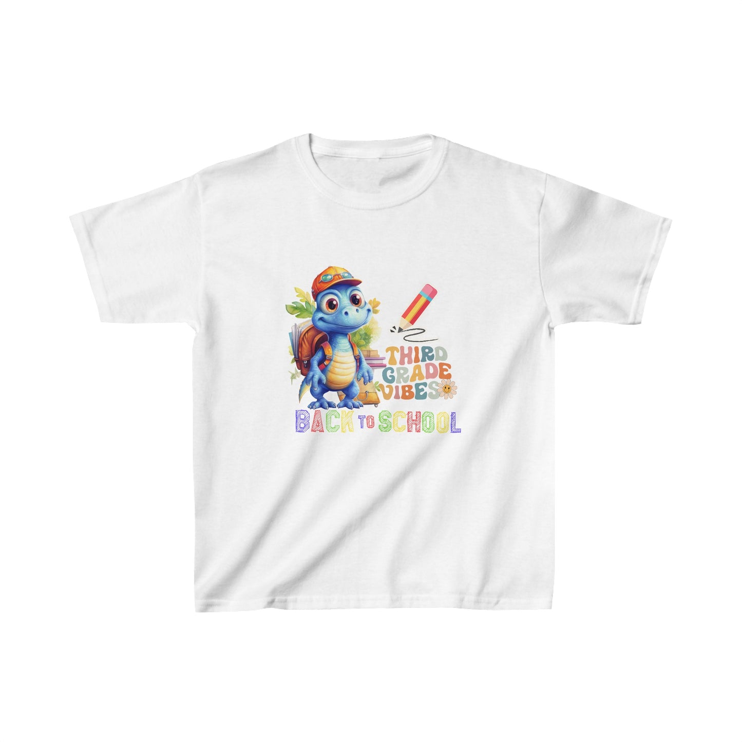 Third Grade Vibes Back To School Kids Heavy Cotton™ Tee, Back to school Kids Shirt, 1st Day Of School Shirt, Back To School Cotton T-Shirt.