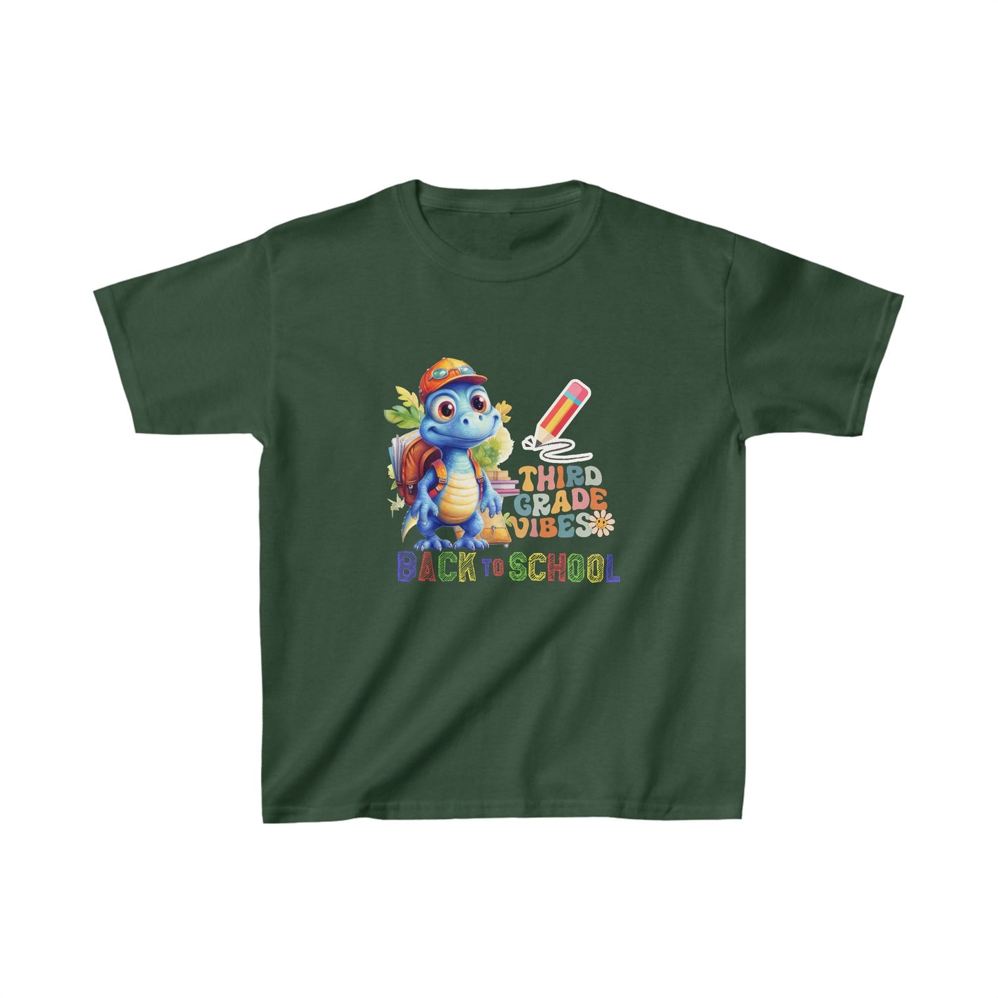 Third Grade Vibes Back To School Kids Heavy Cotton™ Tee, Back to school Kids Shirt, 1st Day Of School Shirt, Back To School Cotton T-Shirt.