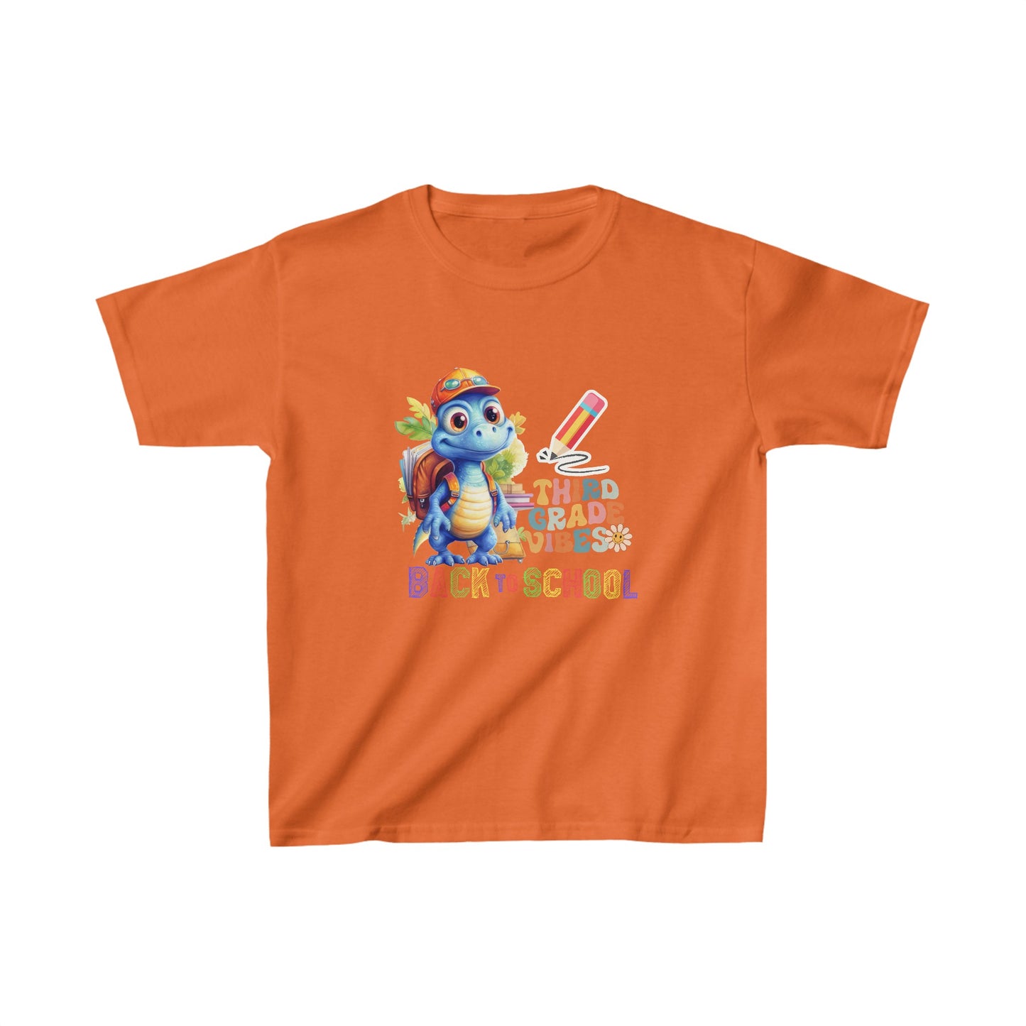 Third Grade Vibes Back To School Kids Heavy Cotton™ Tee, Back to school Kids Shirt, 1st Day Of School Shirt, Back To School Cotton T-Shirt.