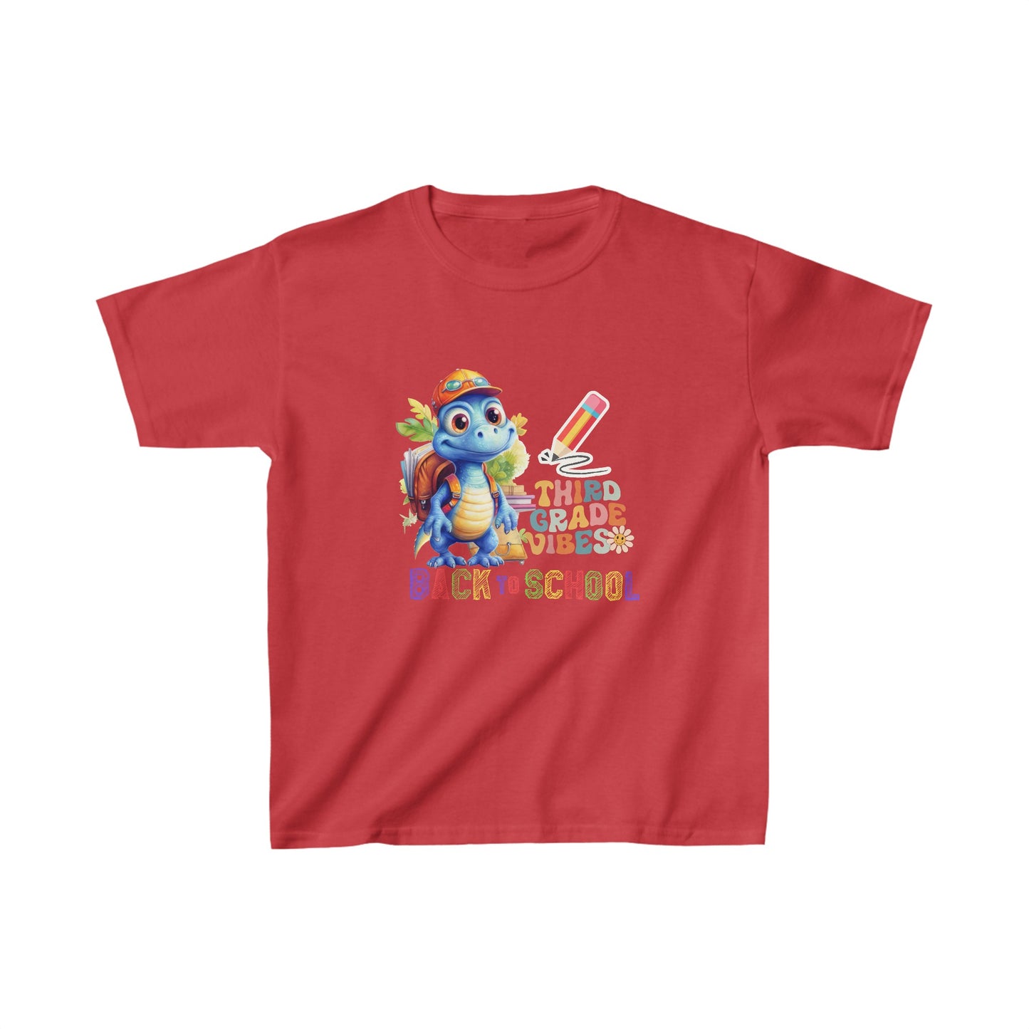 Third Grade Vibes Back To School Kids Heavy Cotton™ Tee, Back to school Kids Shirt, 1st Day Of School Shirt, Back To School Cotton T-Shirt.