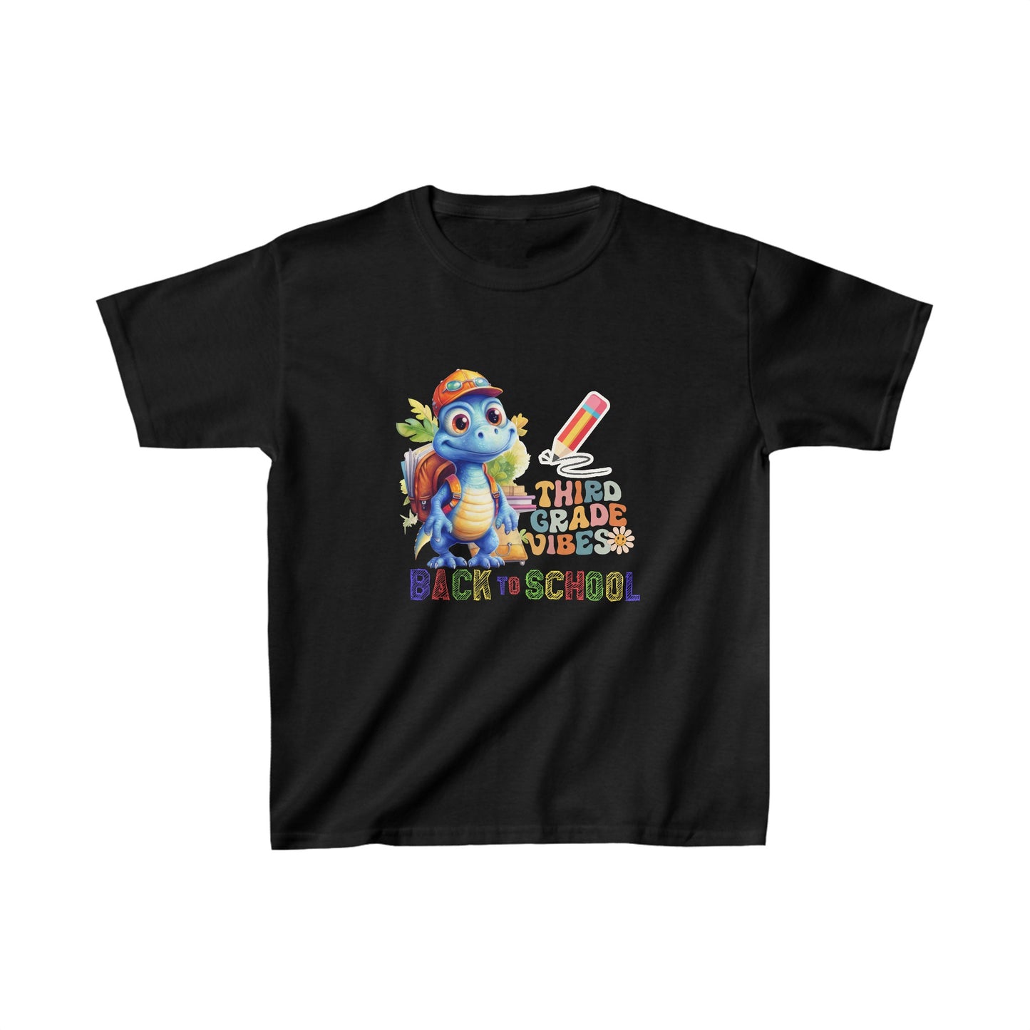 Third Grade Vibes Back To School Kids Heavy Cotton™ Tee, Back to school Kids Shirt, 1st Day Of School Shirt, Back To School Cotton T-Shirt.