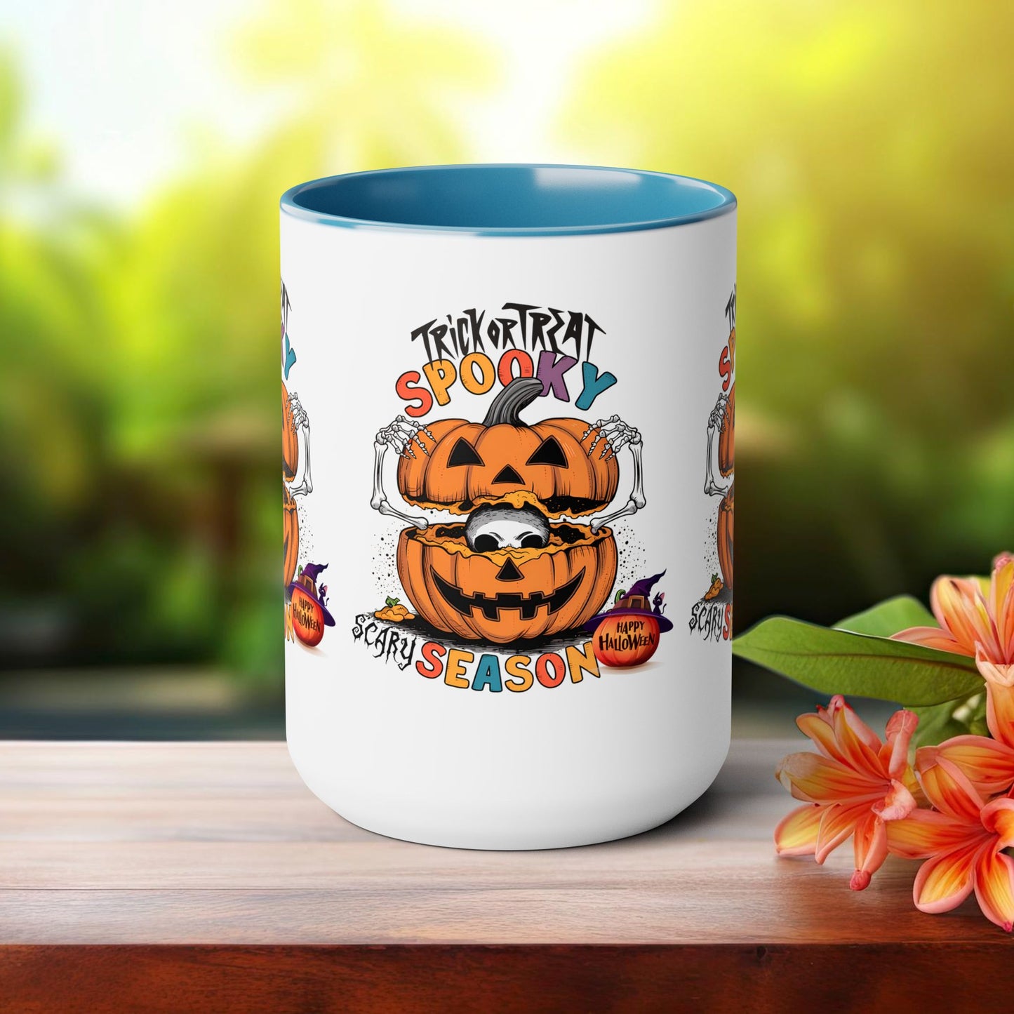 Spooky Scary Halloween Coffee Mug,  Let's Go Halloween Coffee Mug, Trick or Treat Halloween Coffee Mug, Cute Skeleton Coffee Mug, Spooky Season Halloween Coffee Mug.