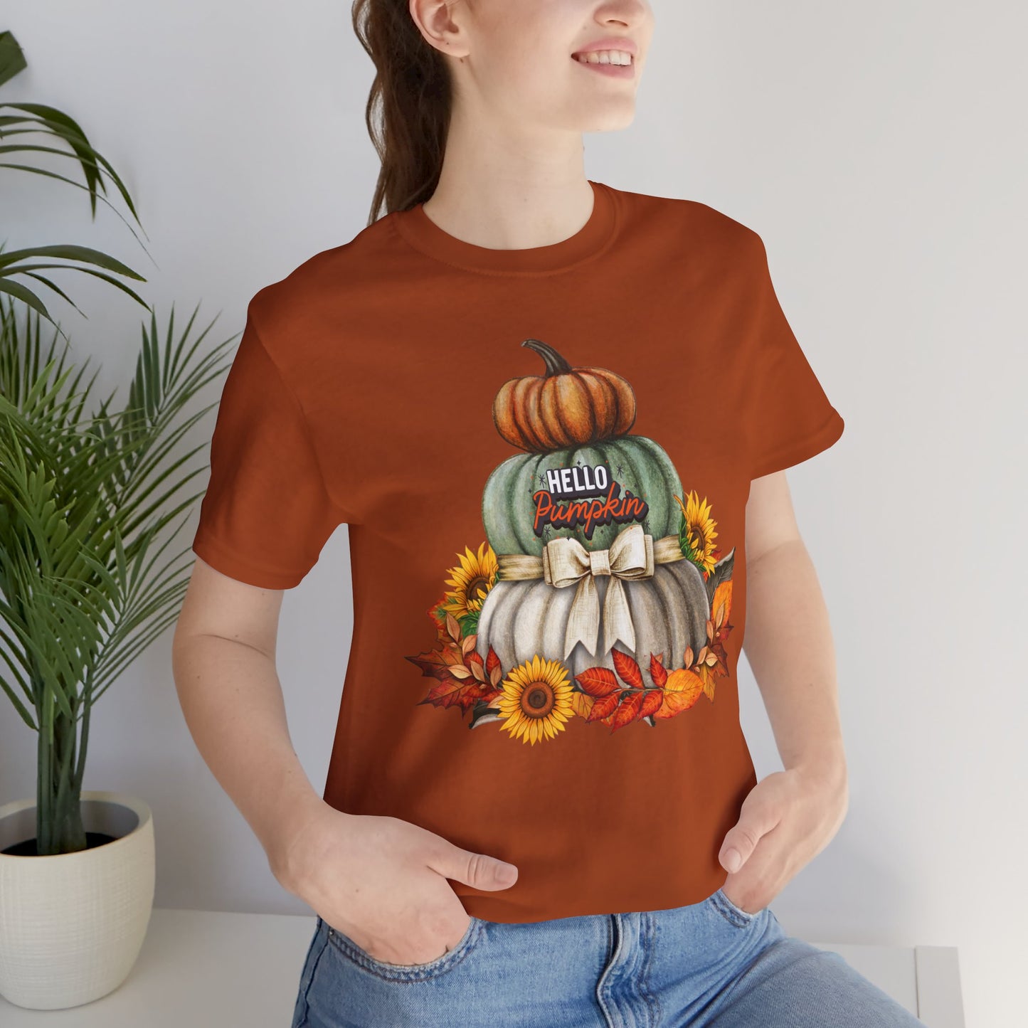 Hello Pumpkin Thanksgiving T-shirt, Happy thanksgiving 2024 T-shirt, Thanksgiving Gift,Turkey Shirt, Family Thanksgiving, Holiday Outfit.