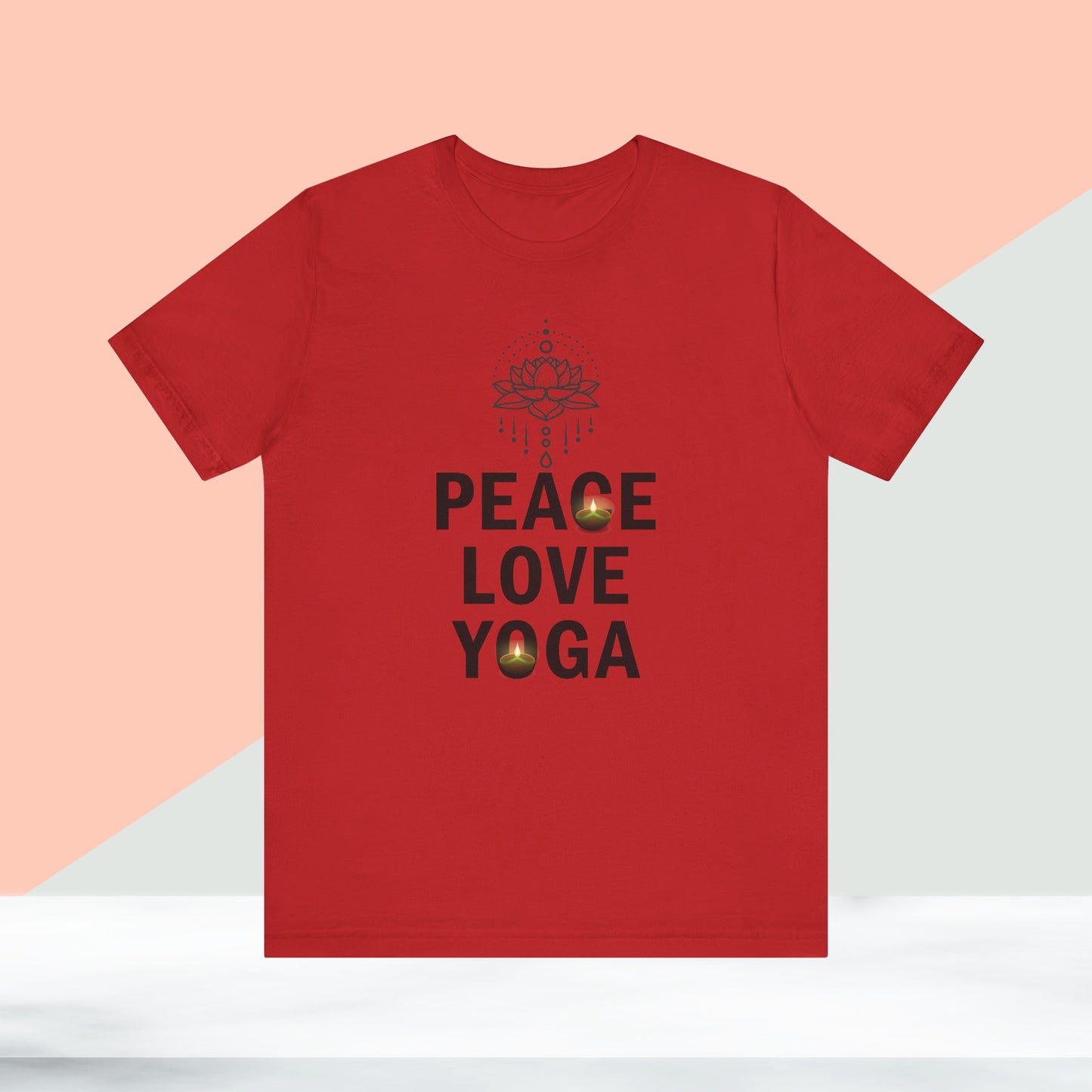 Peace Love Yoga T-Shirt, Cute Yoga workout Shirt, Yoga lovers T-shirt, Yoga Instructor Gift, Gym shirt, Gift For Yoga lover, Gift For Yogi.