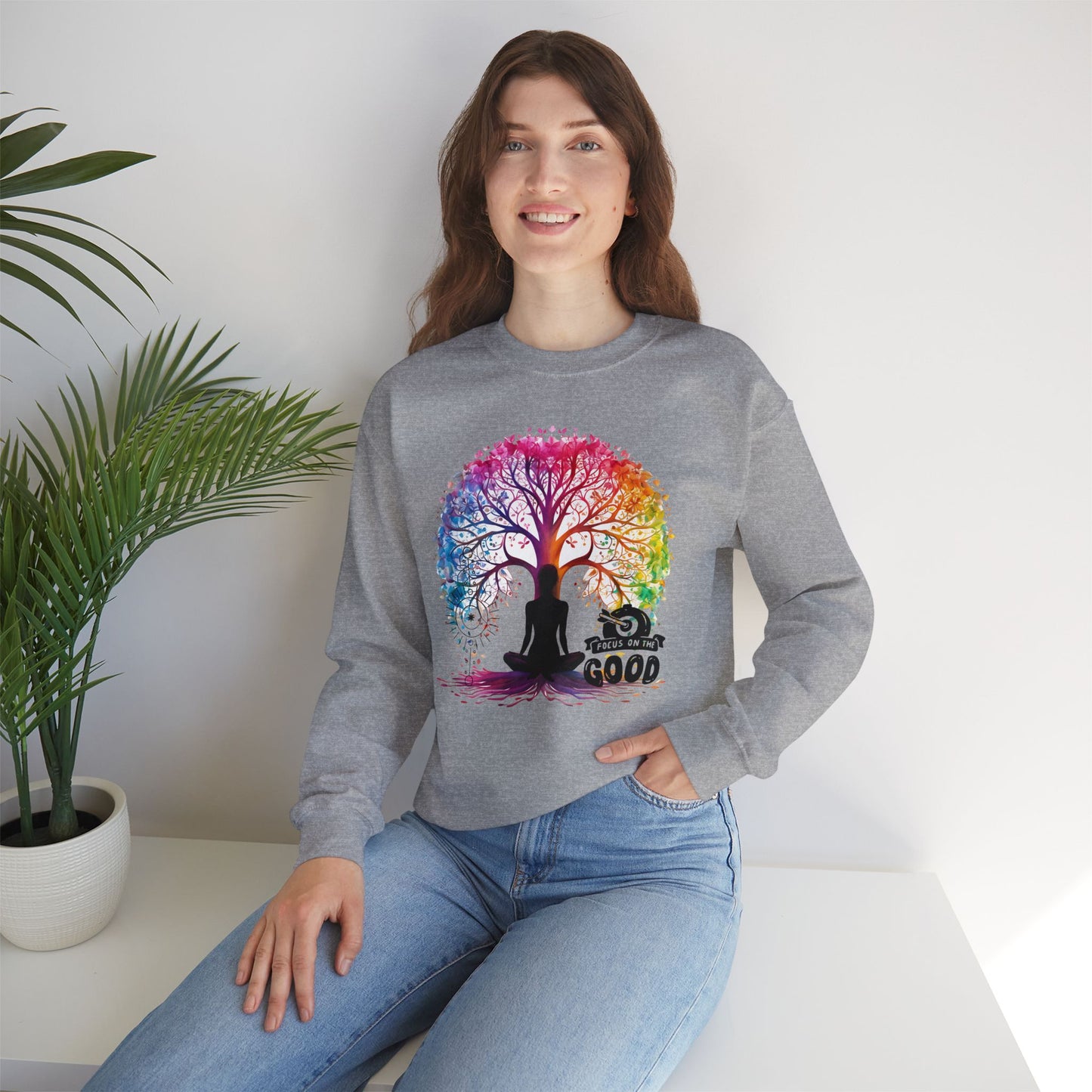 Focus On The Good Yoga unisex heavy blend crewneck sweatshirt,Yoga workout Sweatshirt,Yoga lovers Sweatshirt, Yoga Instructor Gift, Gym Sweatshirt, Gift For Yoga lovers, Gift For Yogi.