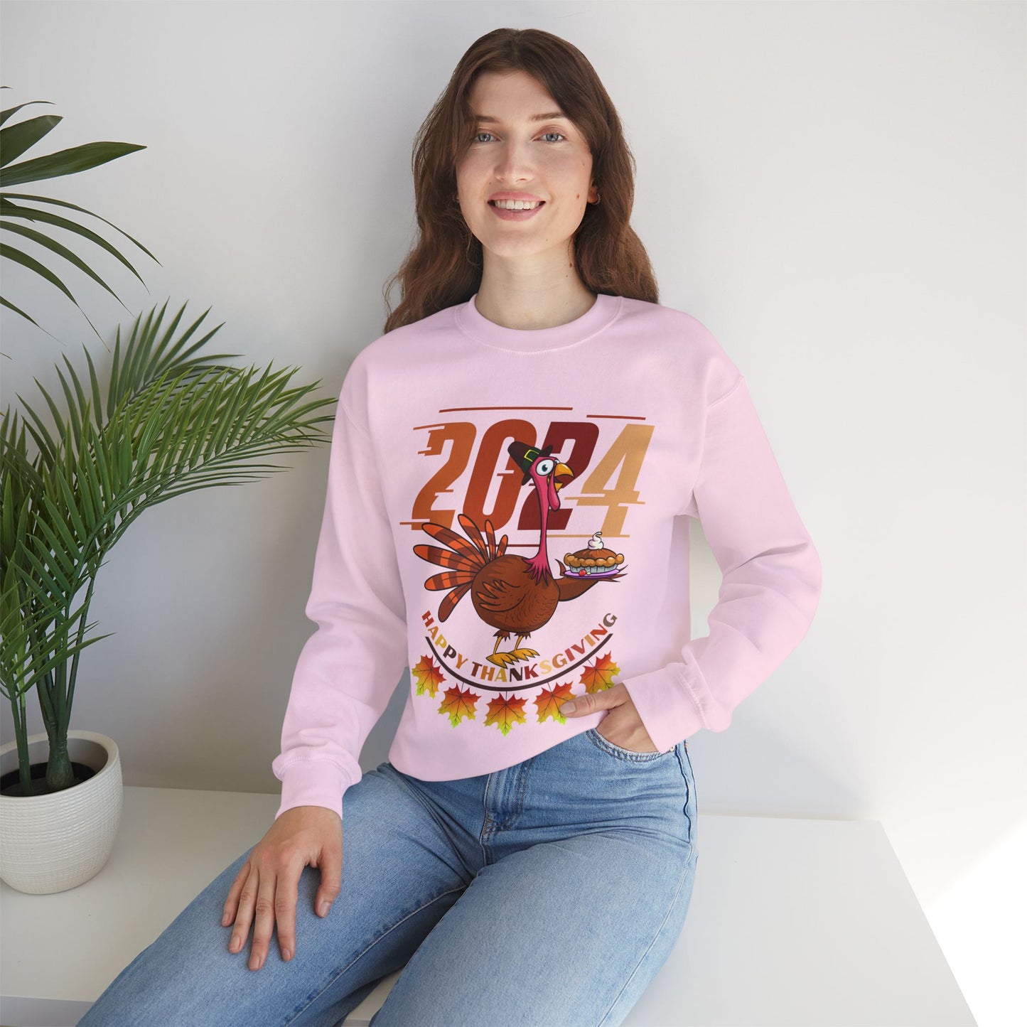 Happy Thanksgiving Turkey Sweatshirt - Unisex Heavy Blend, Happy Thanksgiving2024 Sweatshirt, Thanksgiving Gift, Festive Sweatshirt.