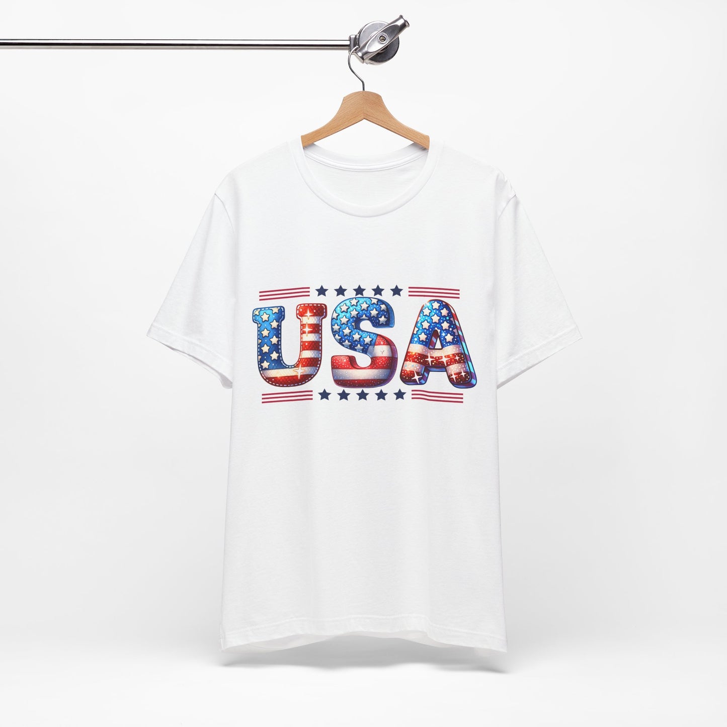 4th of July T-shirt, Sweet Land Of Liberty T-Shirt, Fourth of July unisex jersey short sleeve, America, Flag, Peace Love America. Proud To Be An American, Red White Blue.