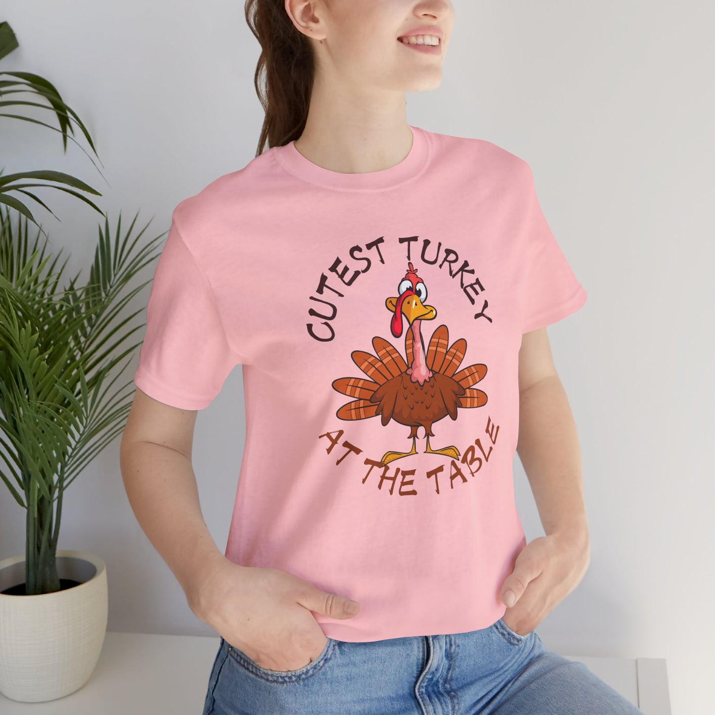 Cutest Turkey At The Table T-shirt, Happy Thanksgiving T-shirt, Happy thanksgiving 2024 T-shirt, Thanksgiving Gift,Turkey Shirt, Family Thanksgiving, Holiday Outfit.