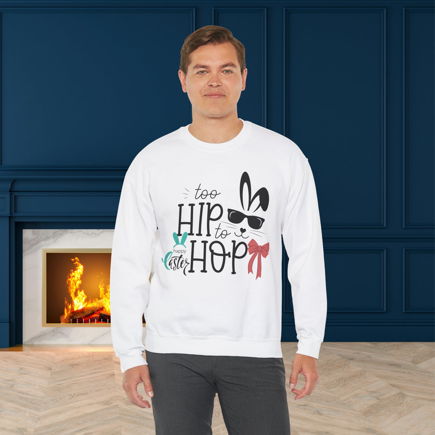 Hip Hop Unisex Crewneck Sweatshirt, Happy Easter Sweatshirt