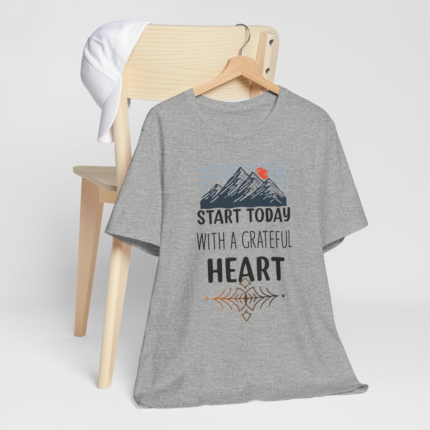 Start Today With A Grateful Heart Yoga T-Shirt, Cute Yoga workout Shirt, Yoga lovers T-shirt, Yoga Instructor Gift, Gym shirt, Gift For Yoga lover, Gift For Yogi.