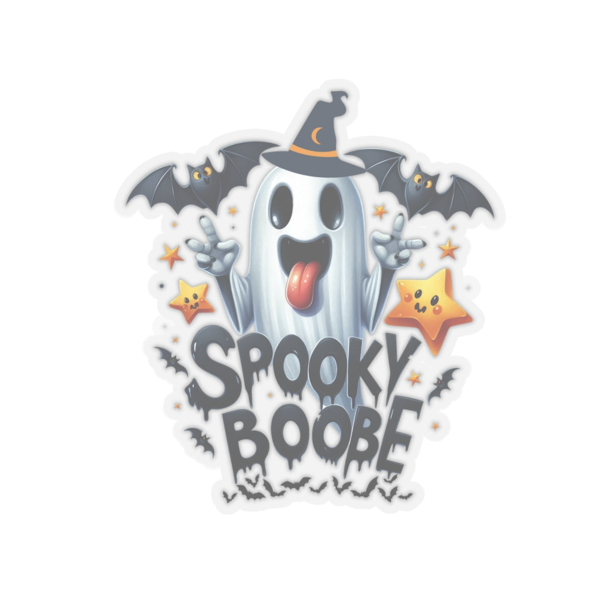 Spooky Boobe  Kiss-Cut Stickers, Happy Halloween Kiss-Cut Stickers, Spooky Season Kiss-Cut Stickers, Cute Cat Halloween Kiss-Cut Stickers.