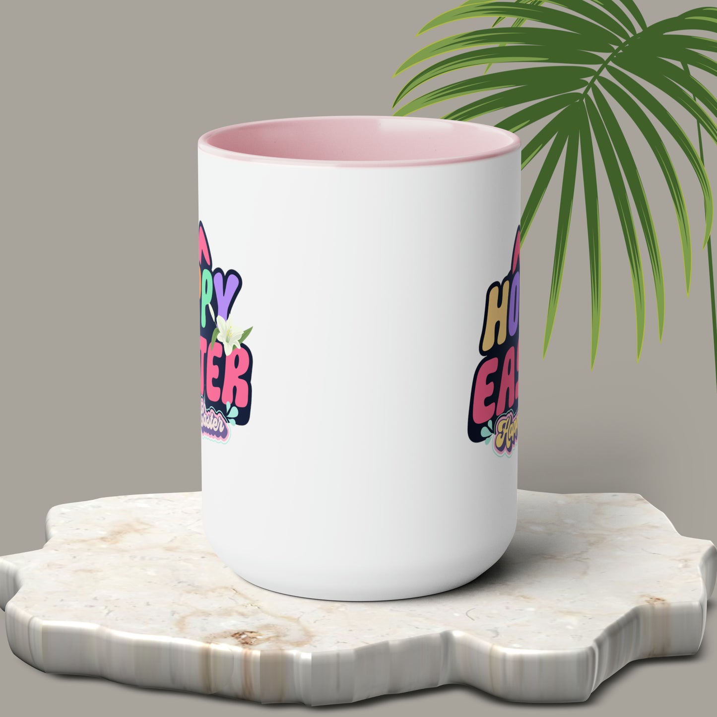 Happy EasterTwo-Tone Coffee Mugs, 15oz