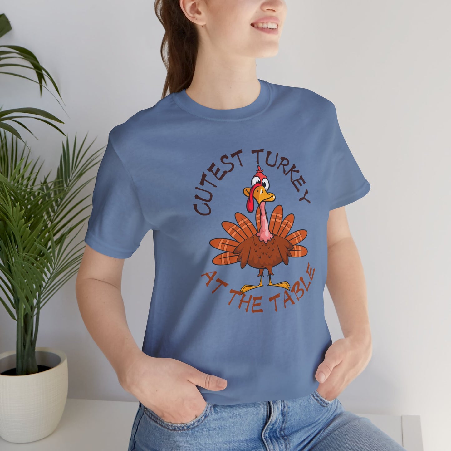 Cutest Turkey At The Table T-shirt, Happy Thanksgiving T-shirt, Happy thanksgiving 2024 T-shirt, Thanksgiving Gift,Turkey Shirt, Family Thanksgiving, Holiday Outfit.