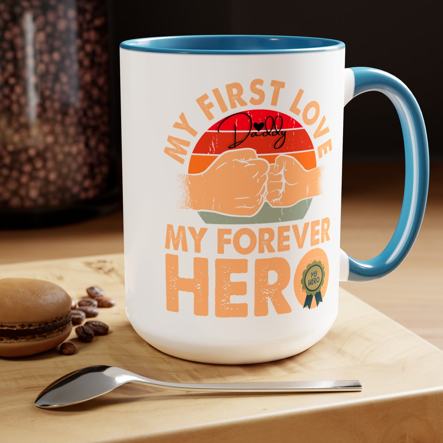 Happy father's dayTow-Tone Coffee Mug.15oz, Gift for Dad, Daddy's Coffee Mug