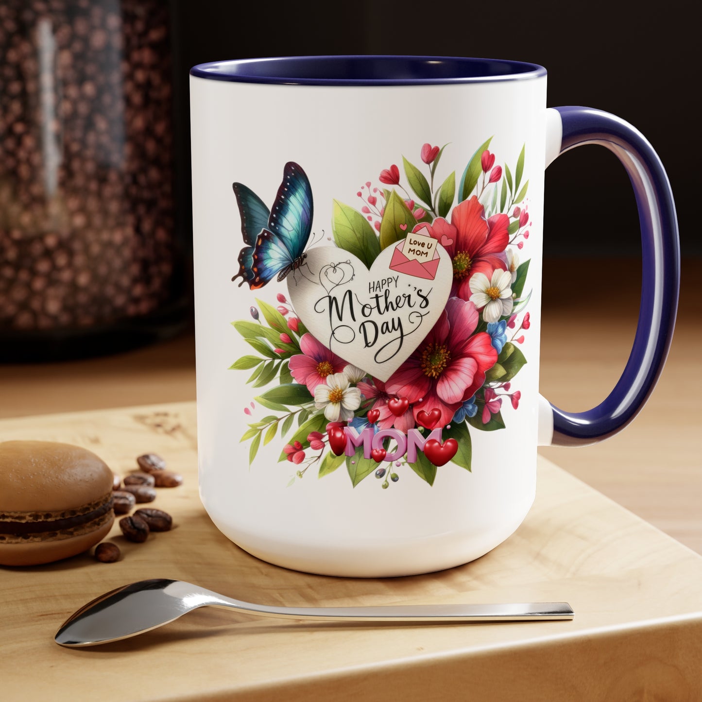 Happy Mother's dayTow-Tone Coffee Mug.15oz, Gift for mom, Mama's Coffee Mug