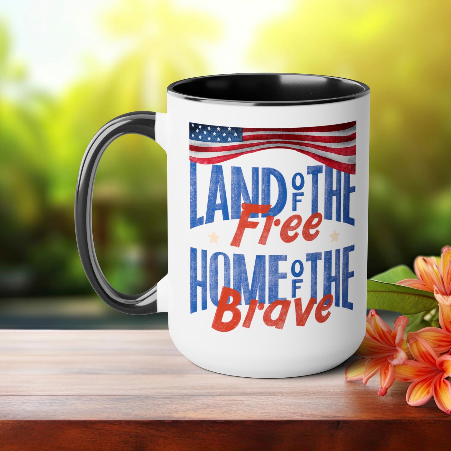 Happy 4th Of July Two -Tone Coffee Mug.15oz.