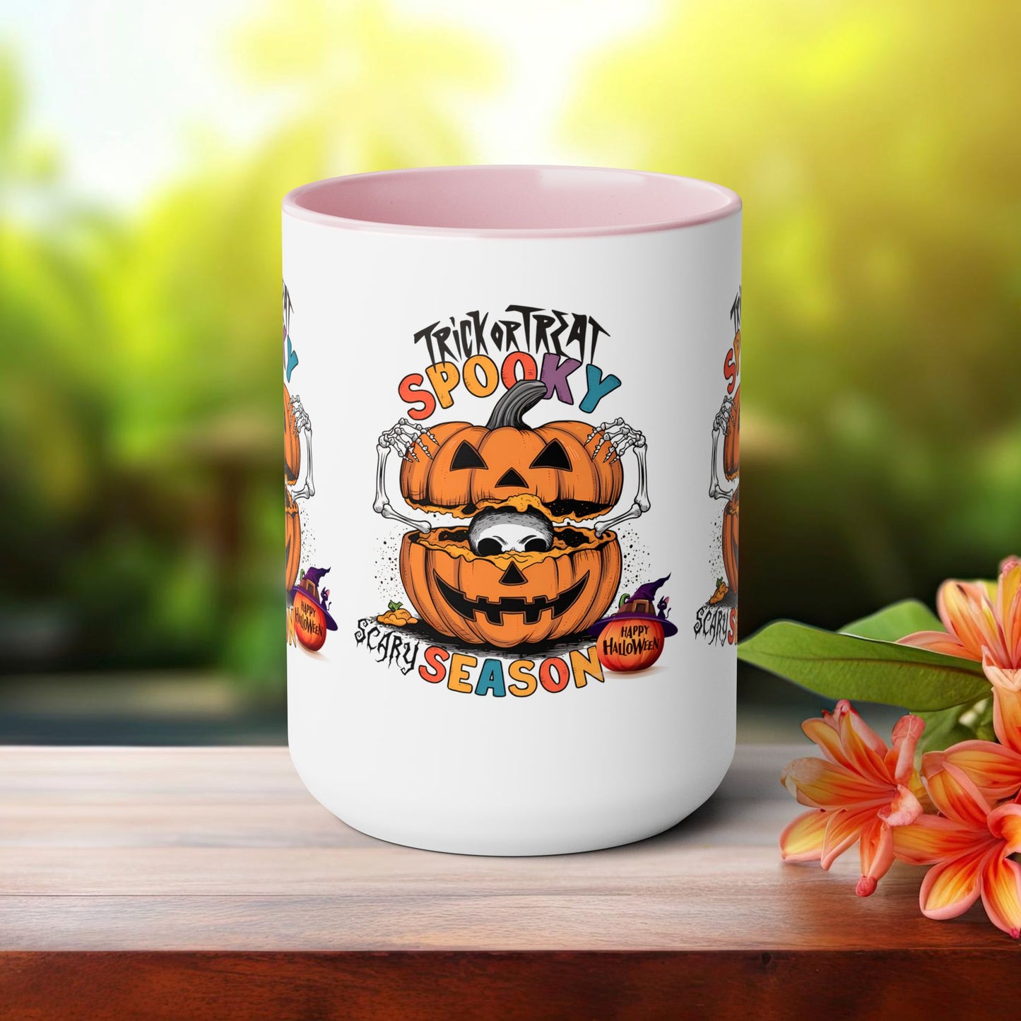 Spooky Scary Halloween Coffee Mug,  Let's Go Halloween Coffee Mug, Trick or Treat Halloween Coffee Mug, Cute Skeleton Coffee Mug, Spooky Season Halloween Coffee Mug.