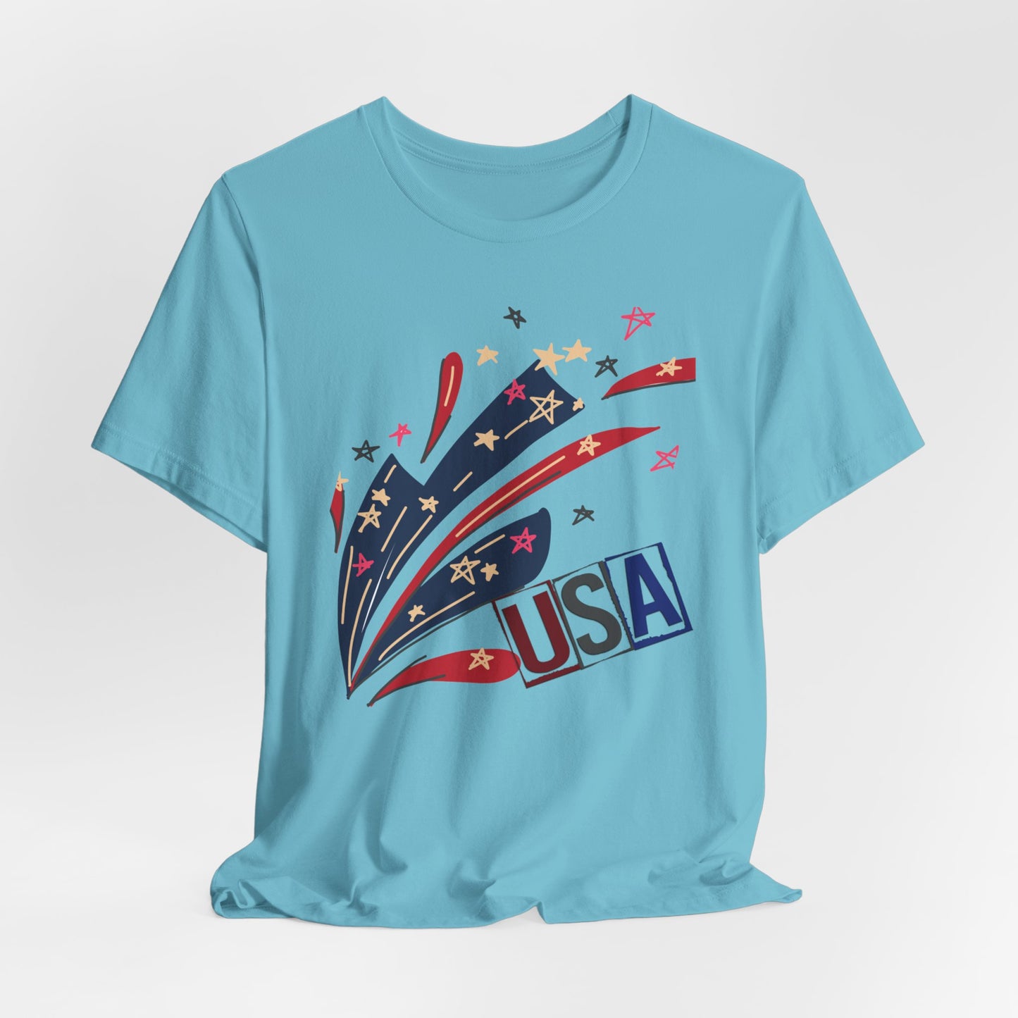 4th of July T-shirt, Red White Blue T-Shirt, Fourth of July unisex jersey short sleeve.