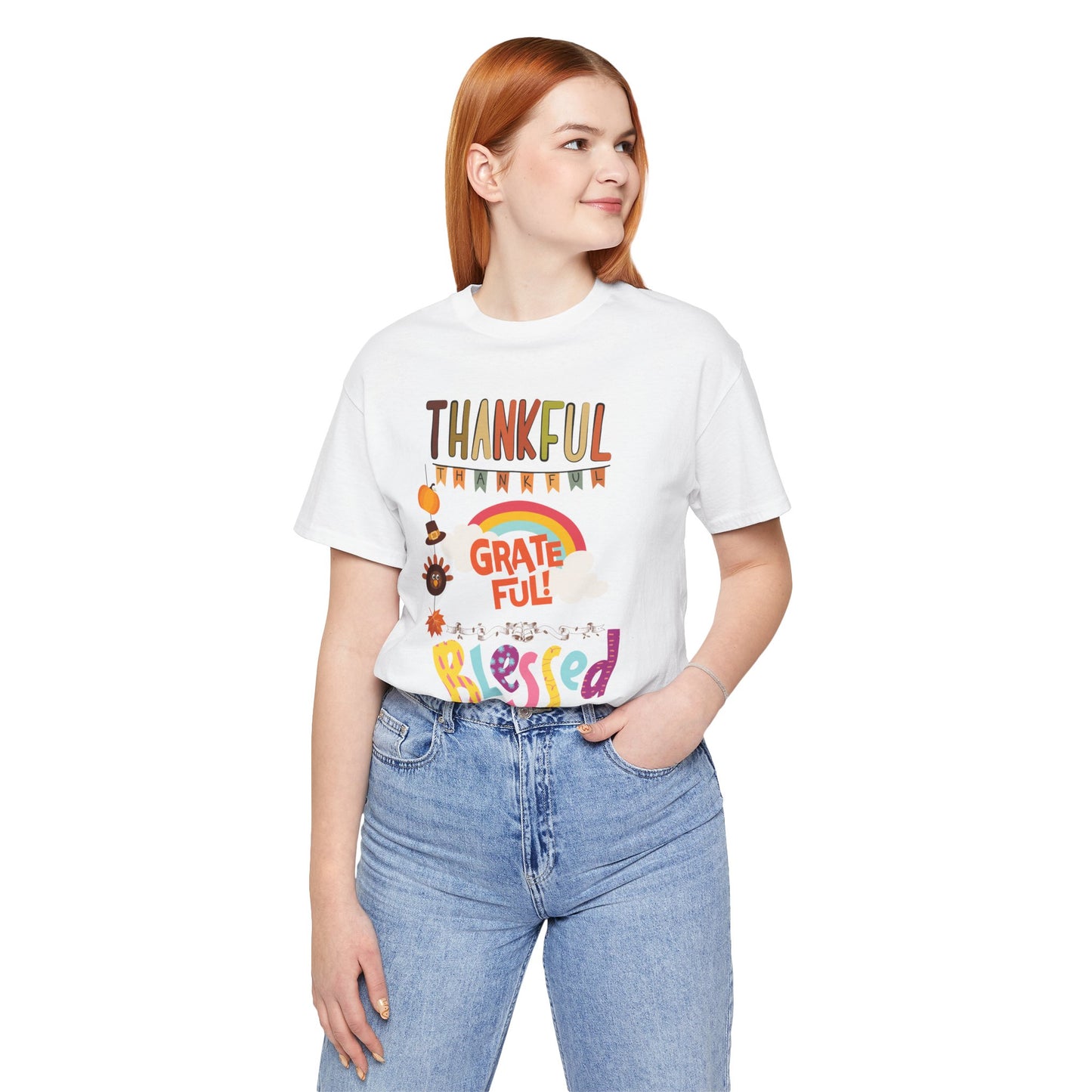 Thankful Grateful Blessed T-shirt, Happy Thanksgiving T-shirt, Happy thanksgiving 2024 T-shirt, Thanksgiving Gift,Turkey Shirt, Family Thanksgiving, Holiday Outfit.