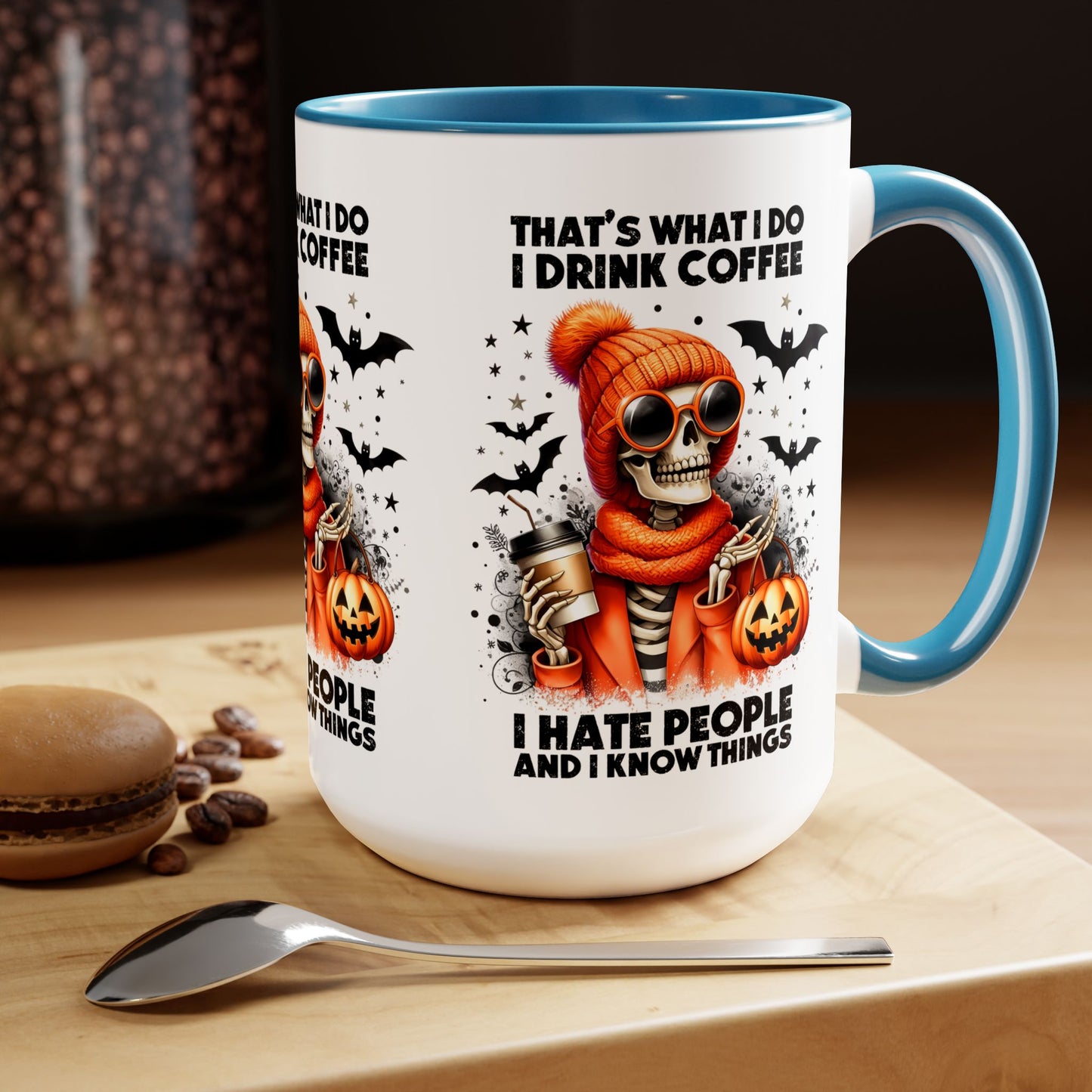 Happy Halloween Coffee Mug,  Let's Go Halloween Coffee Mug, Trick or Treat Halloween Coffee Mug, Cute Skeleton Coffee Mug, Spooky Season Halloween Coffee Mug.