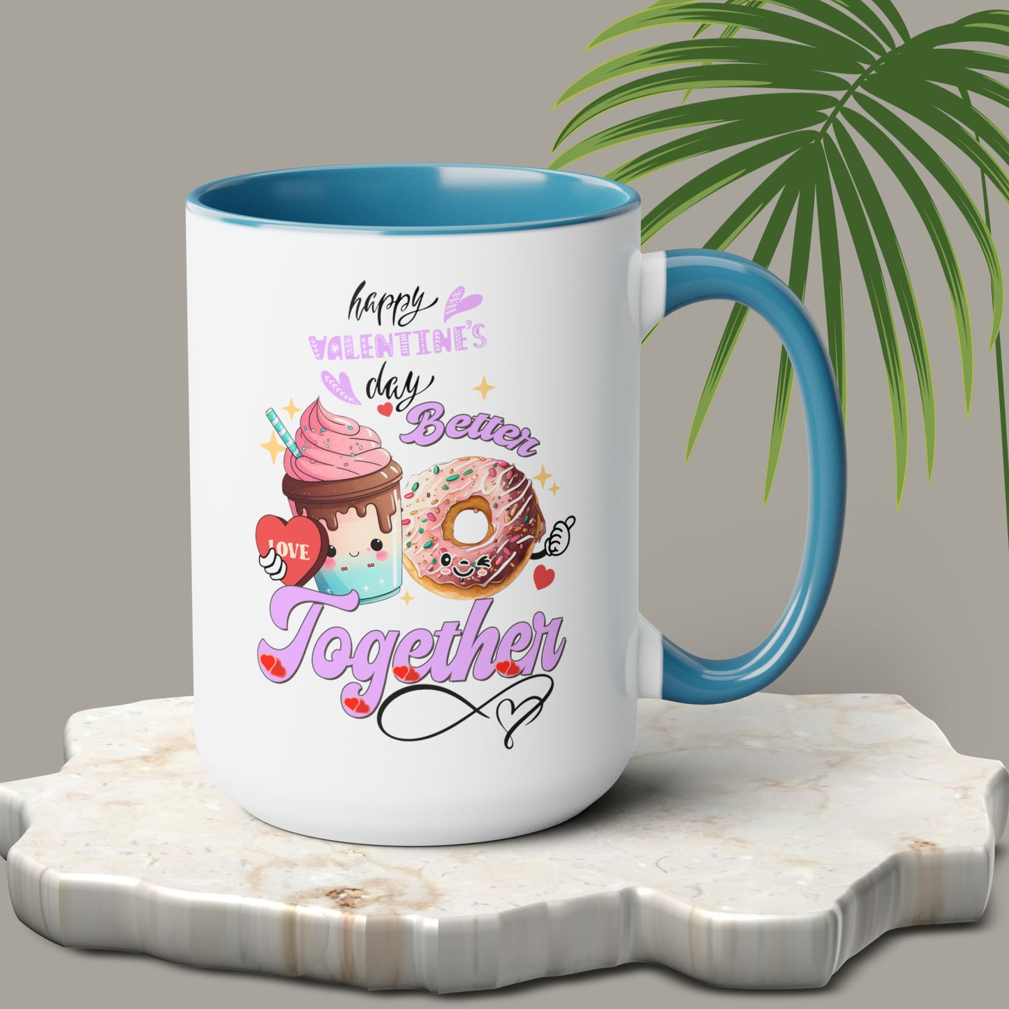 Happy valentines day Two-Tone Coffee Mugs, 15oz