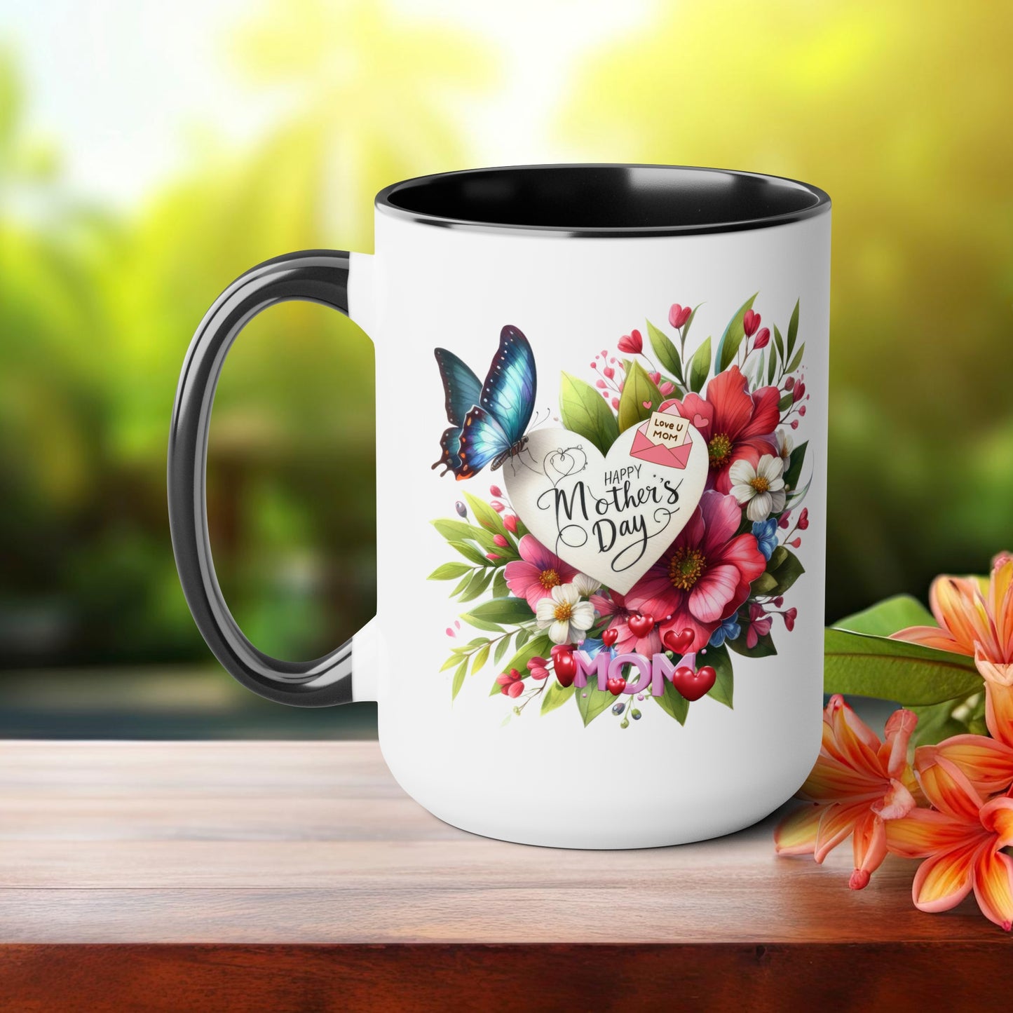 Happy Mother's dayTow-Tone Coffee Mug.15oz, Gift for mom, Mama's Coffee Mug