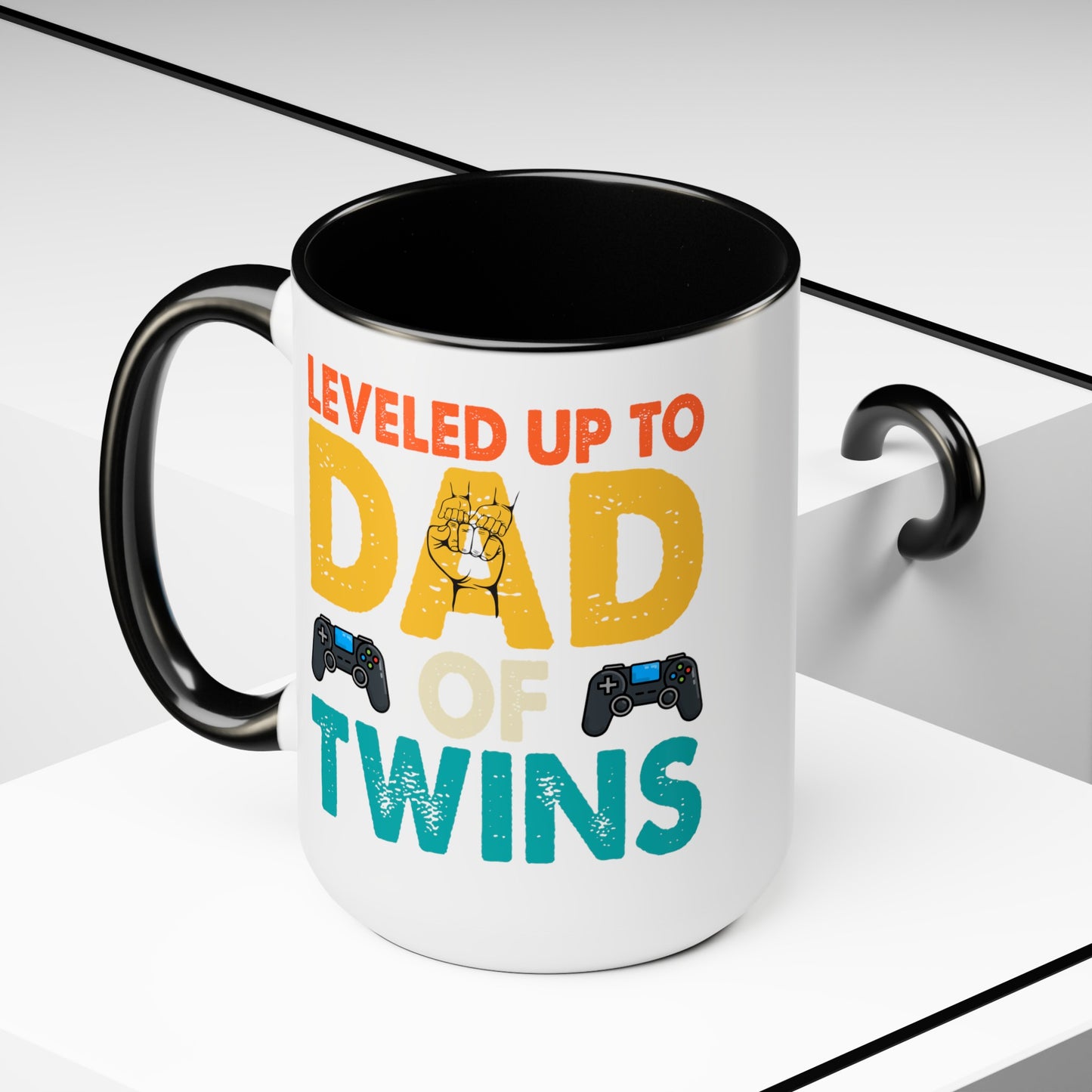 Happy father's dayTwo-Tone Coffee Mug.15oz, Gift for Dad, Daddy's Coffee Mug