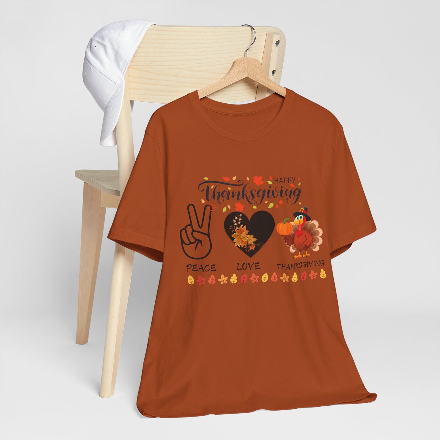 Peace Love Thanksgiving T-shirt, Happy Thanksgiving T-shirt, Happy thanksgiving 2024 T-shirt, Thanksgiving Gift,Turkey Shirt, Family Thanksgiving, Holiday Outfit.