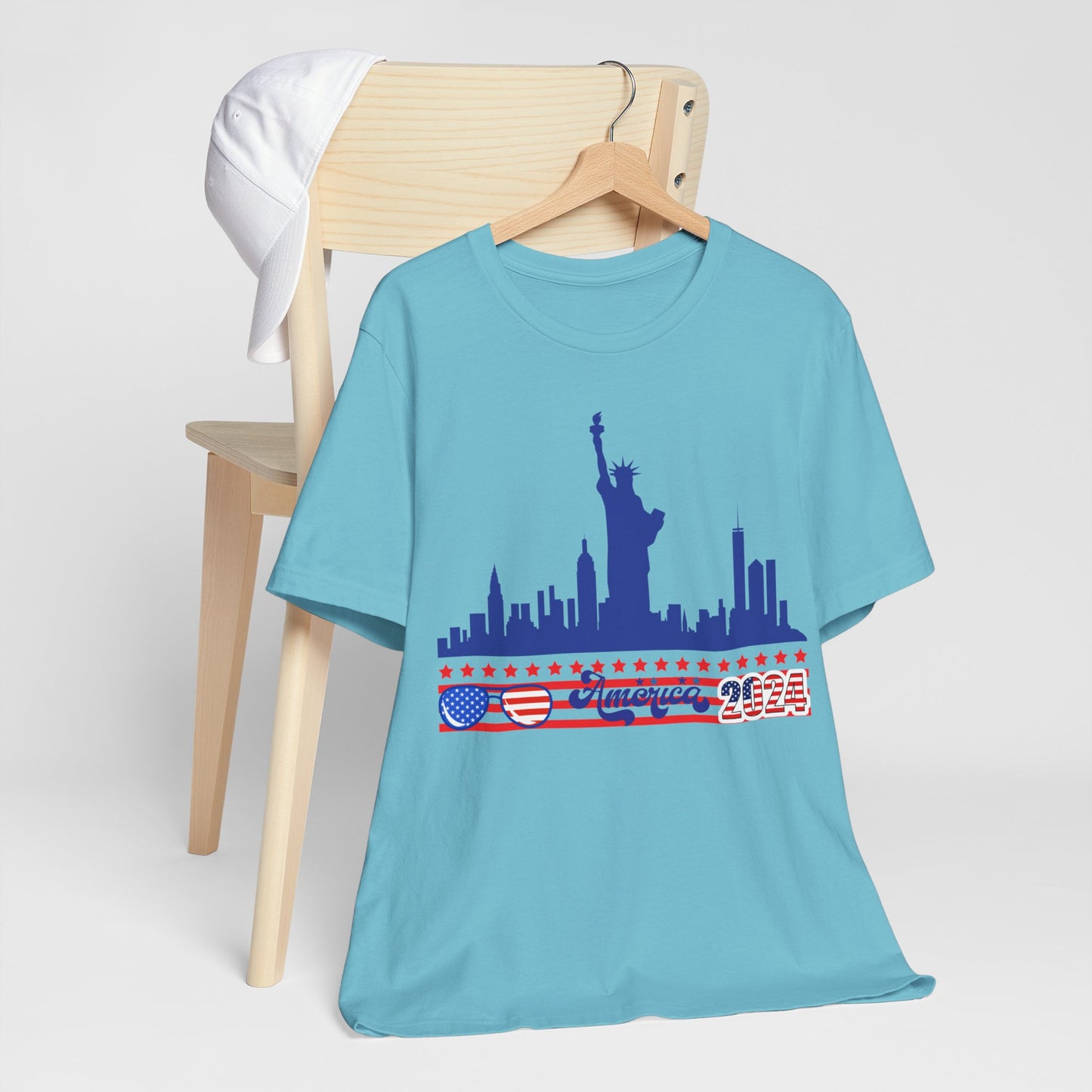 4th of July T-shirt, Sweet Land Of Liberty T-Shirt, Fourth of July unisex jersey short sleeve, America, Flag, Peace Love America. Proud To Be An American, Red White Blue.