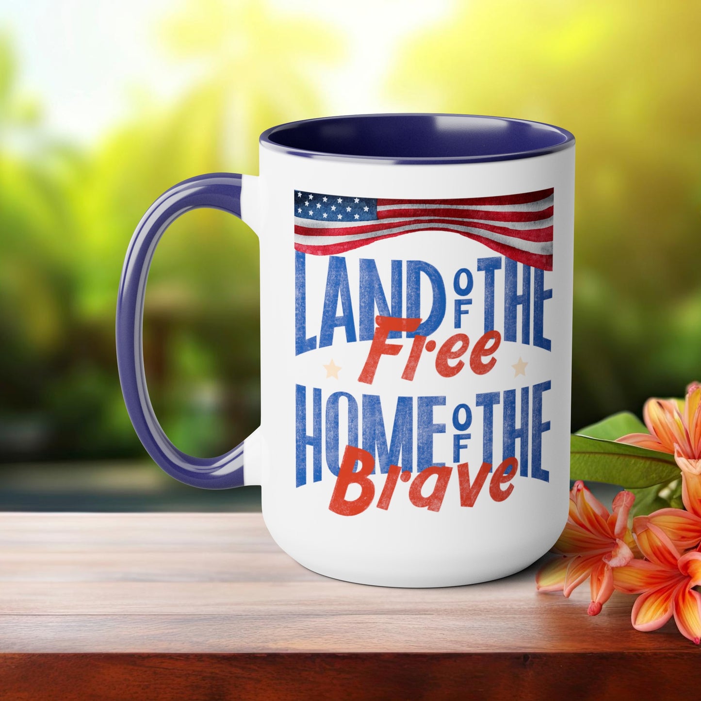 Happy 4th Of July Two -Tone Coffee Mug.15oz.