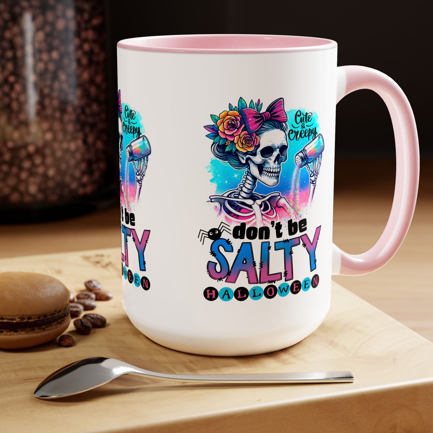 Don't Be Salty Happy Halloween Coffee Mug,  Let's Go Halloween Coffee Mug, Trick or Treat Halloween Coffee Mug, Cute Skeleton Coffee Mug, Spooky Season Halloween Coffee Mug.