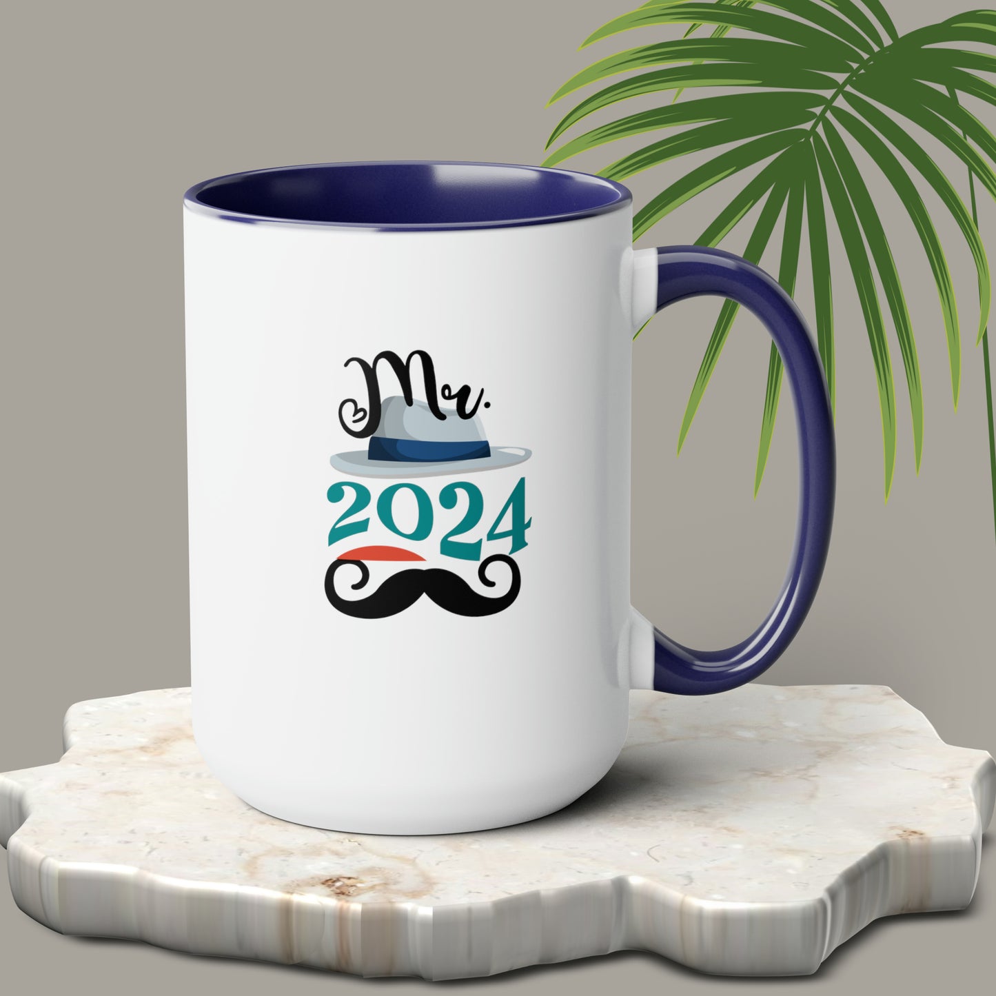 Happy New Year Two-Tone Coffee Mugs, 15oz