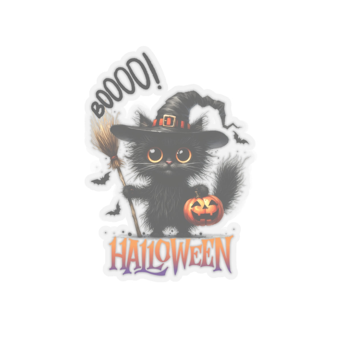 Boo Kiss-Cut Stickers, Spooky Kiss-Cut Stickers, Happy Halloween Kiss-Cut Stickers, Spooky Season Kiss-Cut Stickers, Cute Cat Halloween Kiss-Cut Stickers.