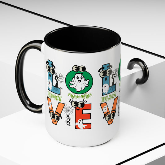 Love Happy Halloween Coffee Mug,  Let's Go Halloween Coffee Mug, Trick or Treat Halloween Coffee Mug, Cute Ghost Coffee Mug, Spooky Season Halloween Coffee Mug.