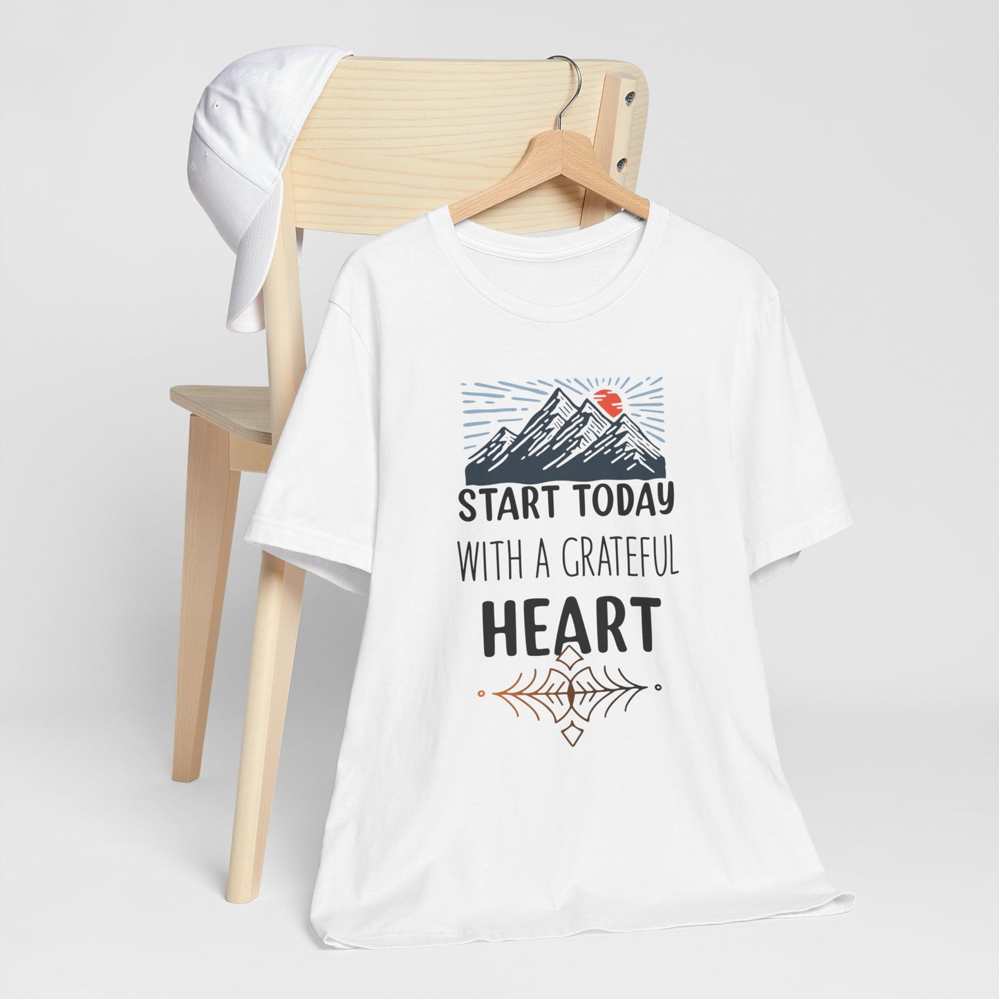 Start Today With A Grateful Heart Yoga T-Shirt, Cute Yoga workout Shirt, Yoga lovers T-shirt, Yoga Instructor Gift, Gym shirt, Gift For Yoga lover, Gift For Yogi.