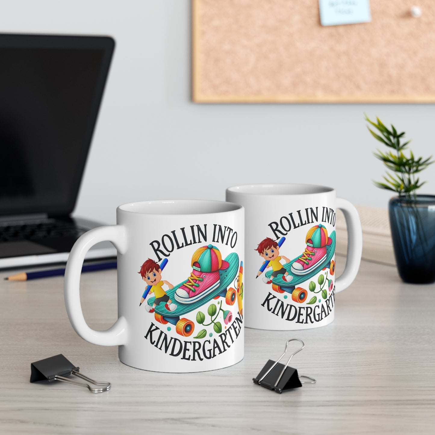 Rolling Into Kindergarten Mug, Back To School Mug.11oz. Ready To Rule The School Mug.11oz.