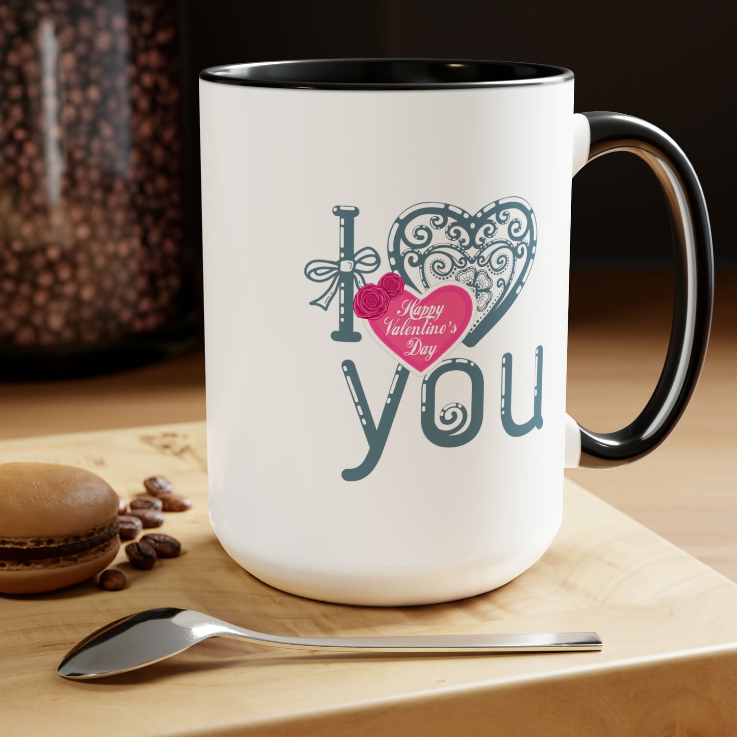 Happy valentines day Two-Tone Coffee Mugs, 15oz