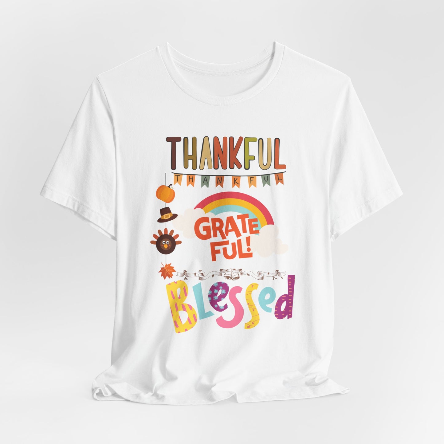 Thankful Grateful Blessed T-shirt, Happy Thanksgiving T-shirt, Happy thanksgiving 2024 T-shirt, Thanksgiving Gift,Turkey Shirt, Family Thanksgiving, Holiday Outfit.