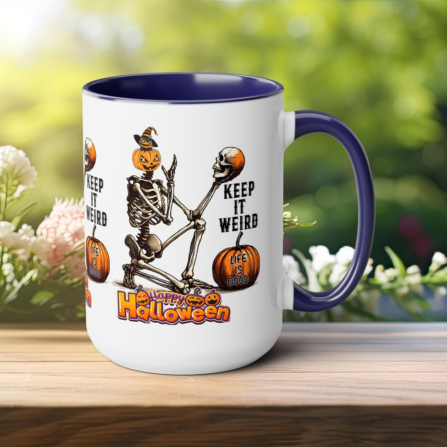 Keep It Weird Halloween Coffee Mug, Beware Halloween Coffee Mug, Trick or Treat Halloween Coffee Mug, Cute Skeleton Coffee Mug, Spooky Season Halloween Coffee Mug.