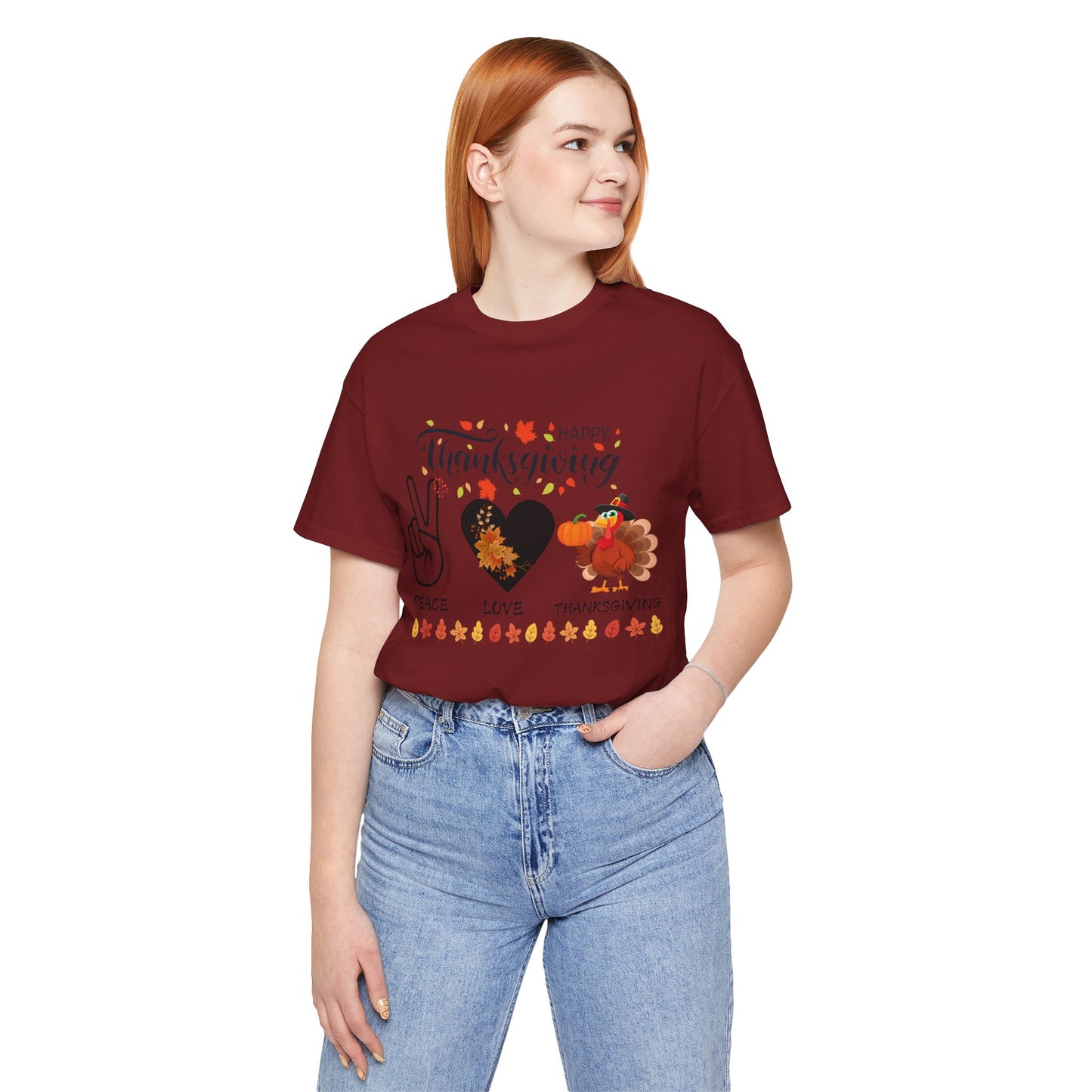 Peace Love Thanksgiving T-shirt, Happy Thanksgiving T-shirt, Happy thanksgiving 2024 T-shirt, Thanksgiving Gift,Turkey Shirt, Family Thanksgiving, Holiday Outfit.